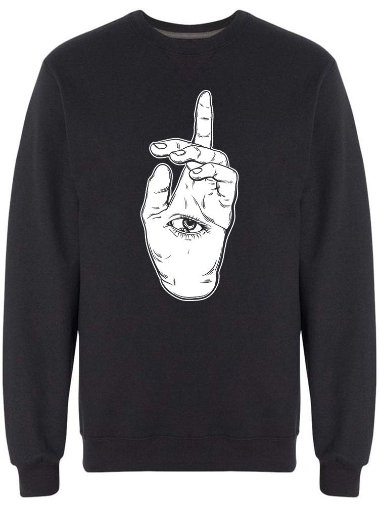 Witch Hand with Eye Graphic Sweatshirt for Men - Gothic Halloween Hoodie for Casual Wear & Costume Parties