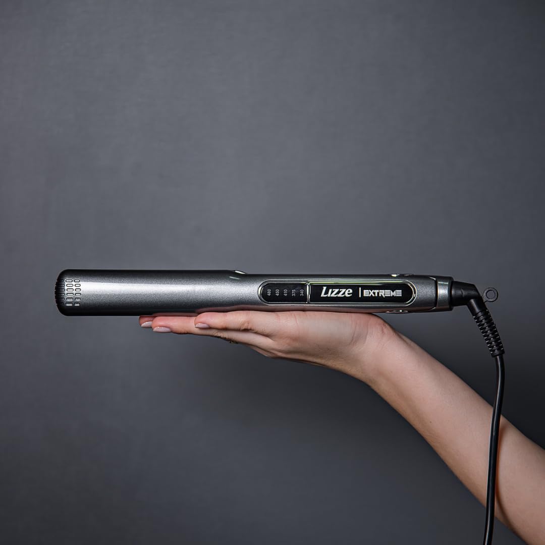 Lizze Extreme Professional 480°F Titanium Flat Iron Hair Straightener - Salon Quality Styling for Smooth, Shiny Hair at Home or Travel