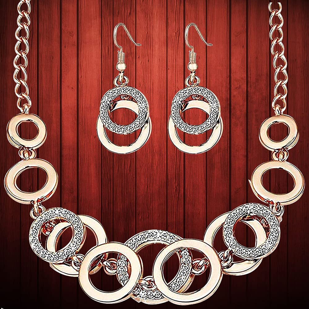YouBella Women's Crystal Studded Necklace, Bracelet & Earrings Jewelry Set – Elegant Gift for Girls & Women | Perfect for Parties, Weddings & Special Occasions