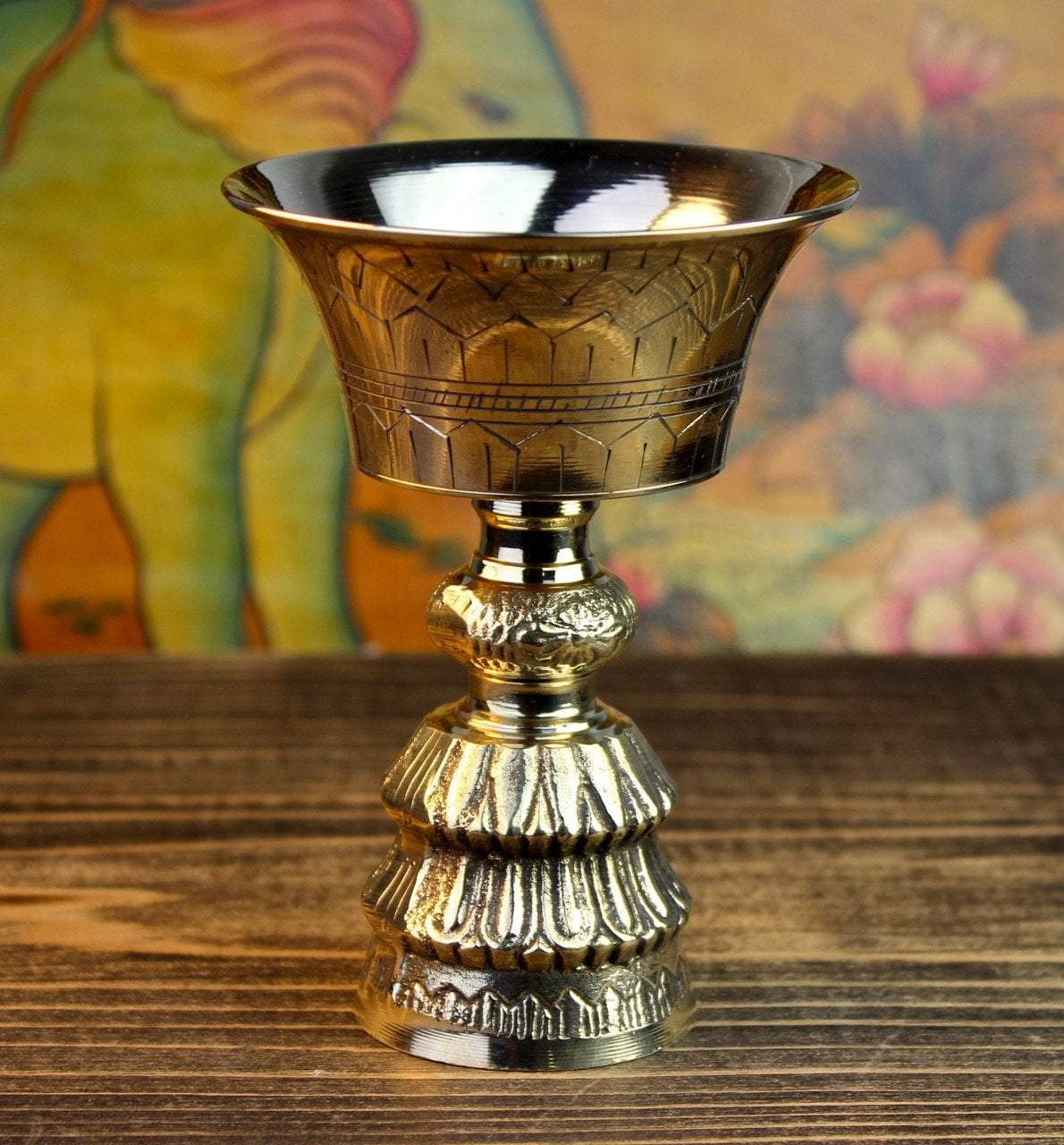 Handcrafted Brass Butter Lamp - Elegant & Durable for Home Decor, Meditation & Spiritual Rituals | Perfect for Yoga Studios, Buddhist Altars & Gift Giving