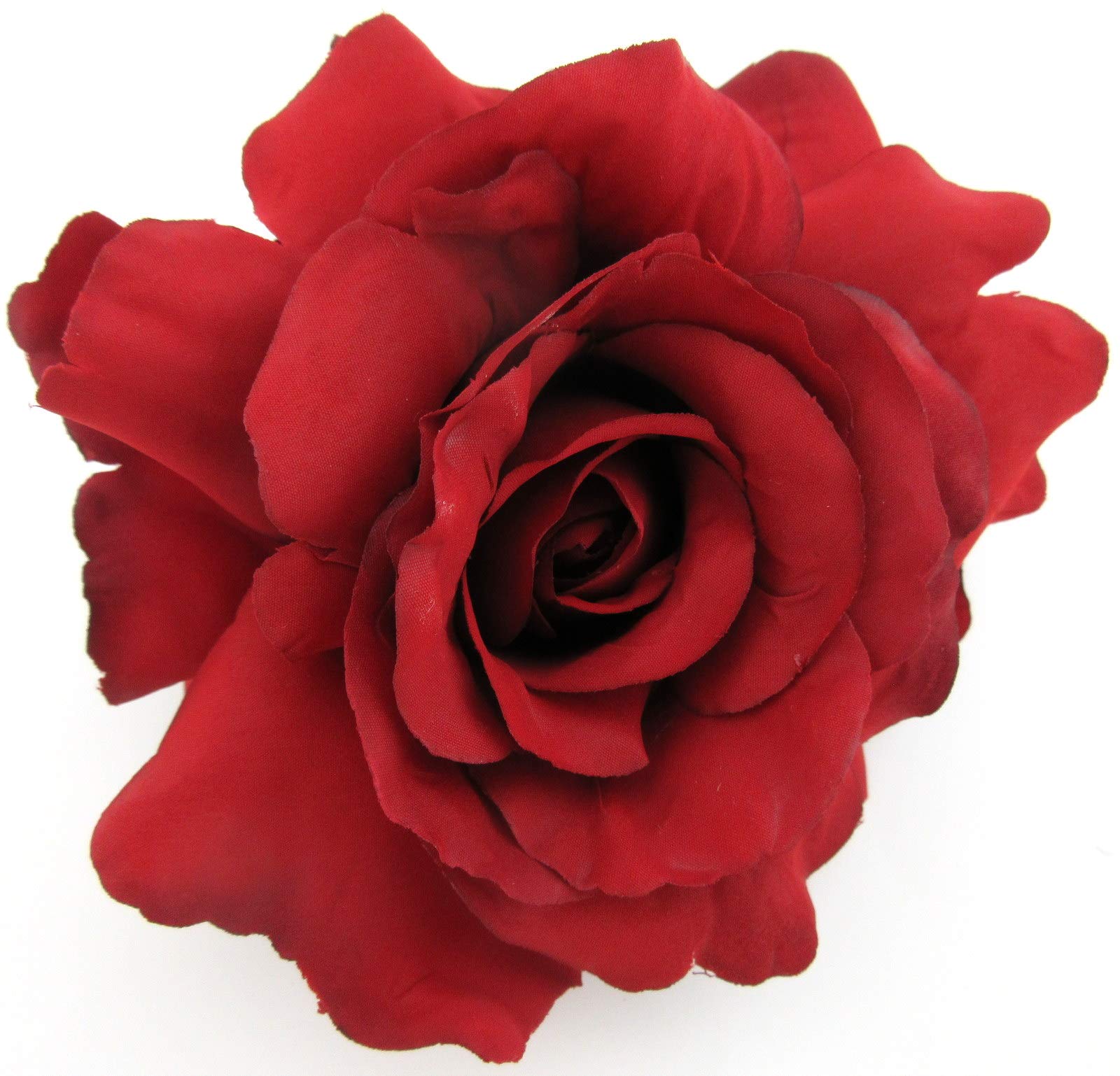 5 Inch Red Rose Silk Flower Hair Clip - Elegant Bridal Hair Accessories for Weddings, Prom, Parties & Special Occasions