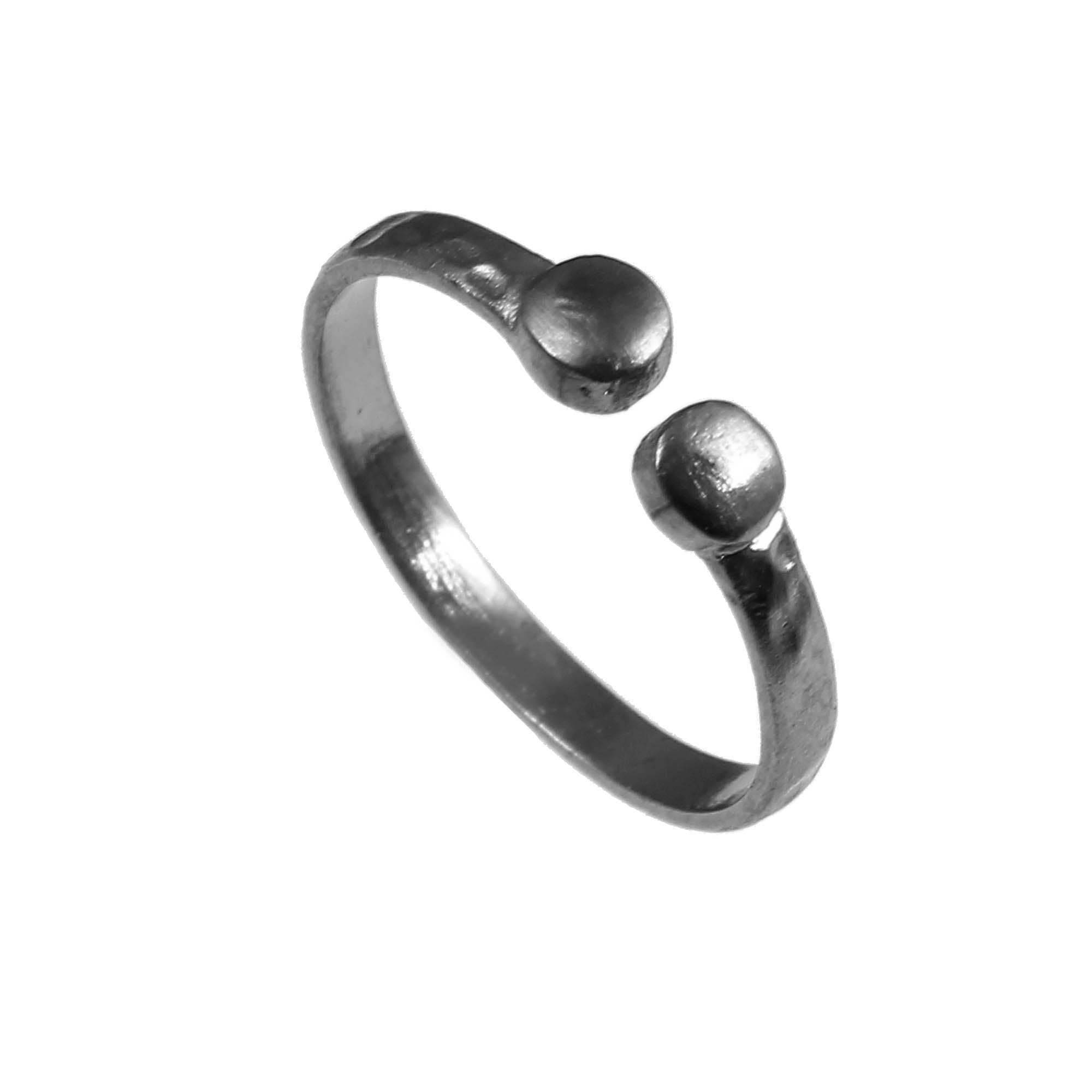 Handmade Adjustable Boho Ring Band - Brass Black Oxidized Hammer Texture DIY Jewelry Component for Women's Fashion Accessories | Perfect for Layering, Stacking & Everyday Boho Chic Style