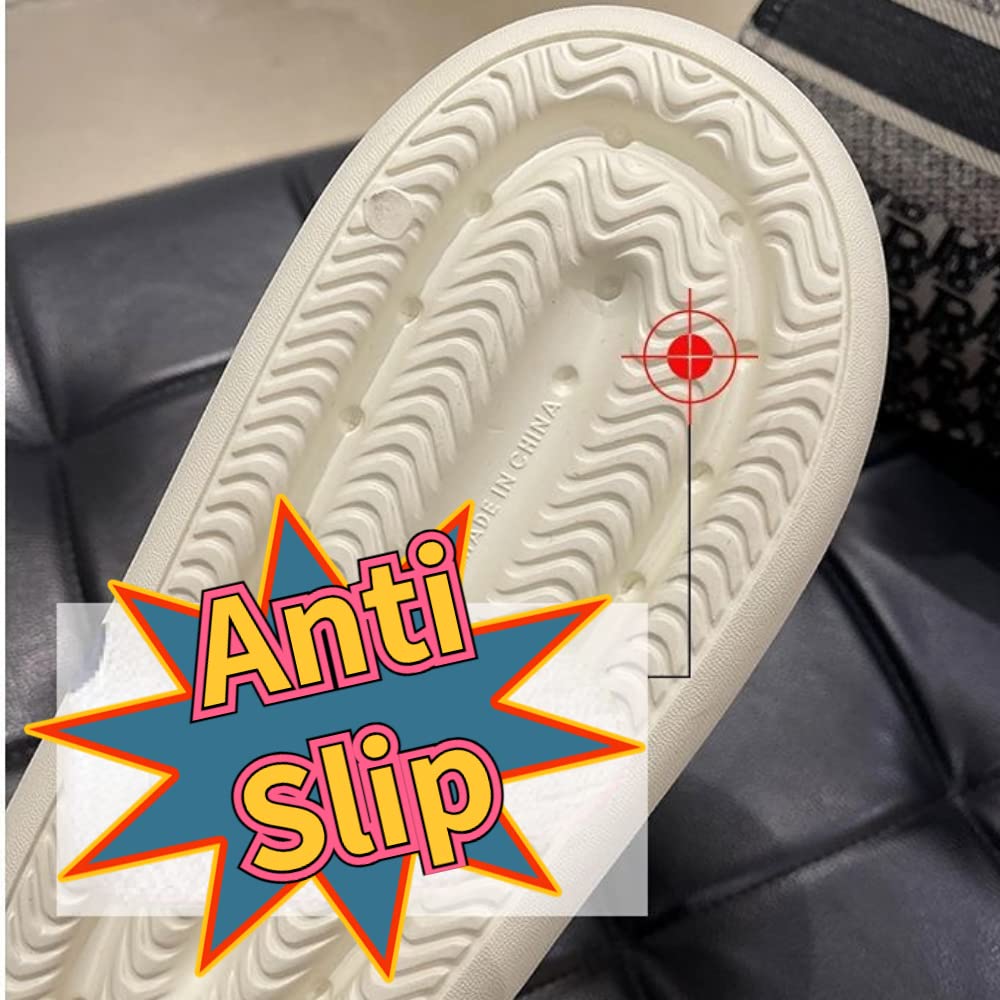 Rgiem Unisex Pillow Slippers for Women & Men - Soft Comfortable Non-Slip House Shoes - Quick Drying Shower Sandals - Cute Open Toe Indoor Slippers for Home, Spa, and Travel