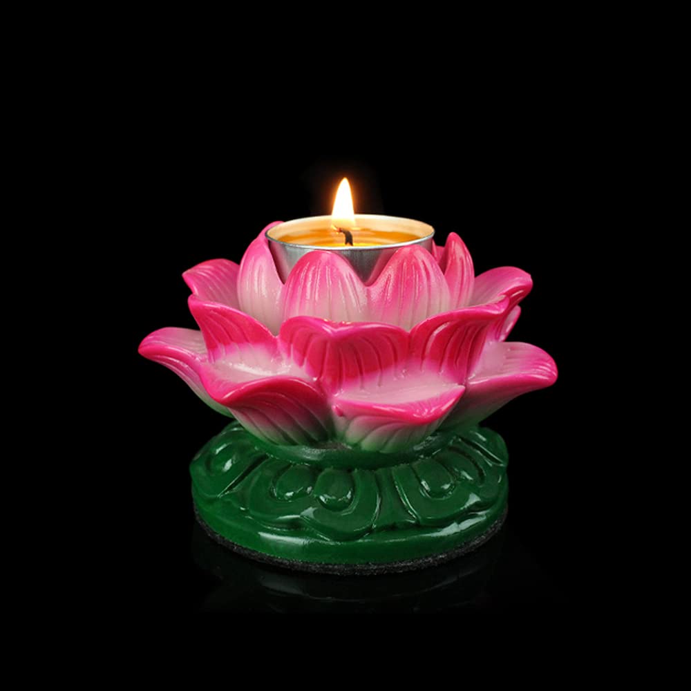 Lotus Candle Holder - Buddhist Butter Lamp for Temples, Meditation & Home Decor - Elegant Candlestick for Spiritual Ceremonies, Yoga & Relaxation
