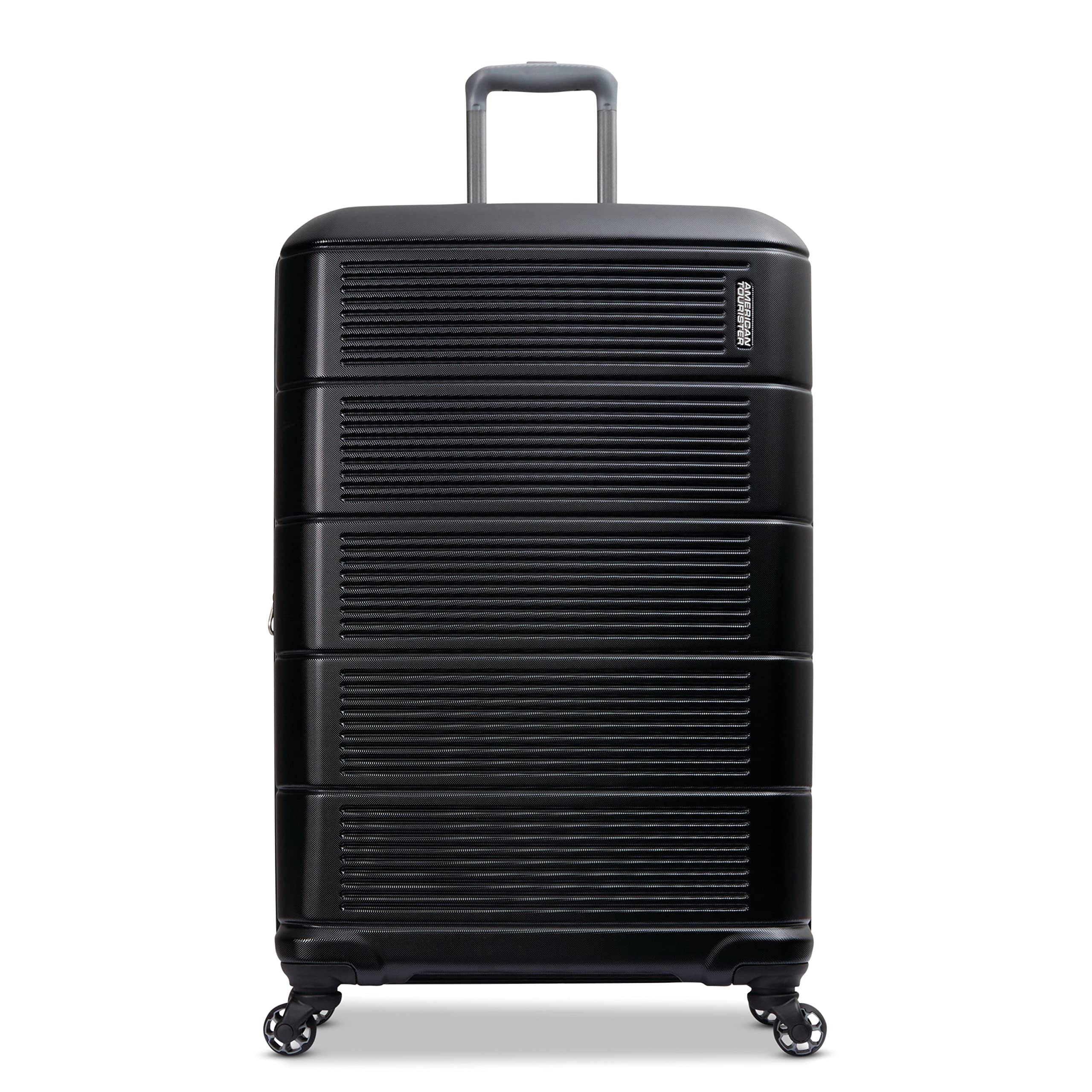 American Tourister Stratum 2.0 Expandable Hardside Spinner Luggage Set - 3-Piece (Carry-On, Medium, Large) in Jet Black | Durable Suitcase for Travel, Business Trips & Vacations