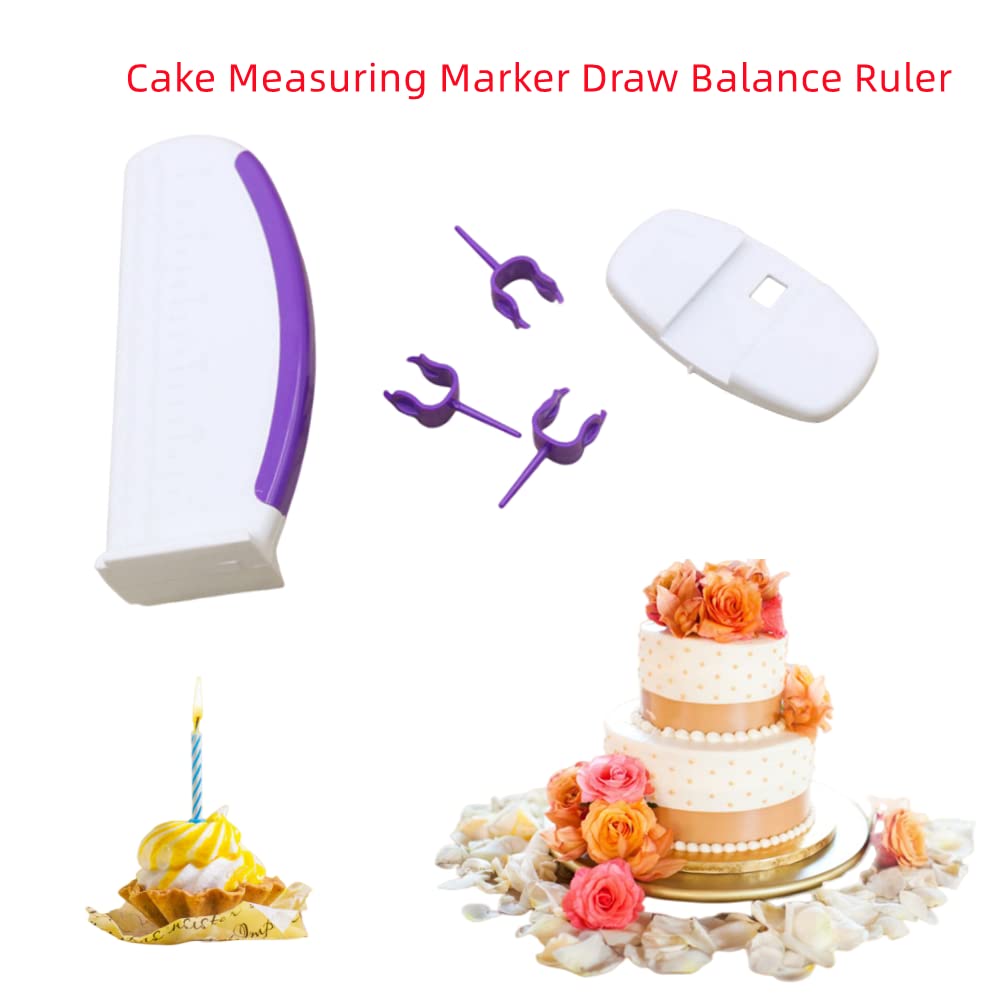 2-Piece Cake Measuring Marker & Balance Ruler Set - Professional Cake Decorating Tools for Precise Pattern Marking and Edge Decoration | Perfect for Birthday Cakes, Wedding Cakes, and Baking Projects