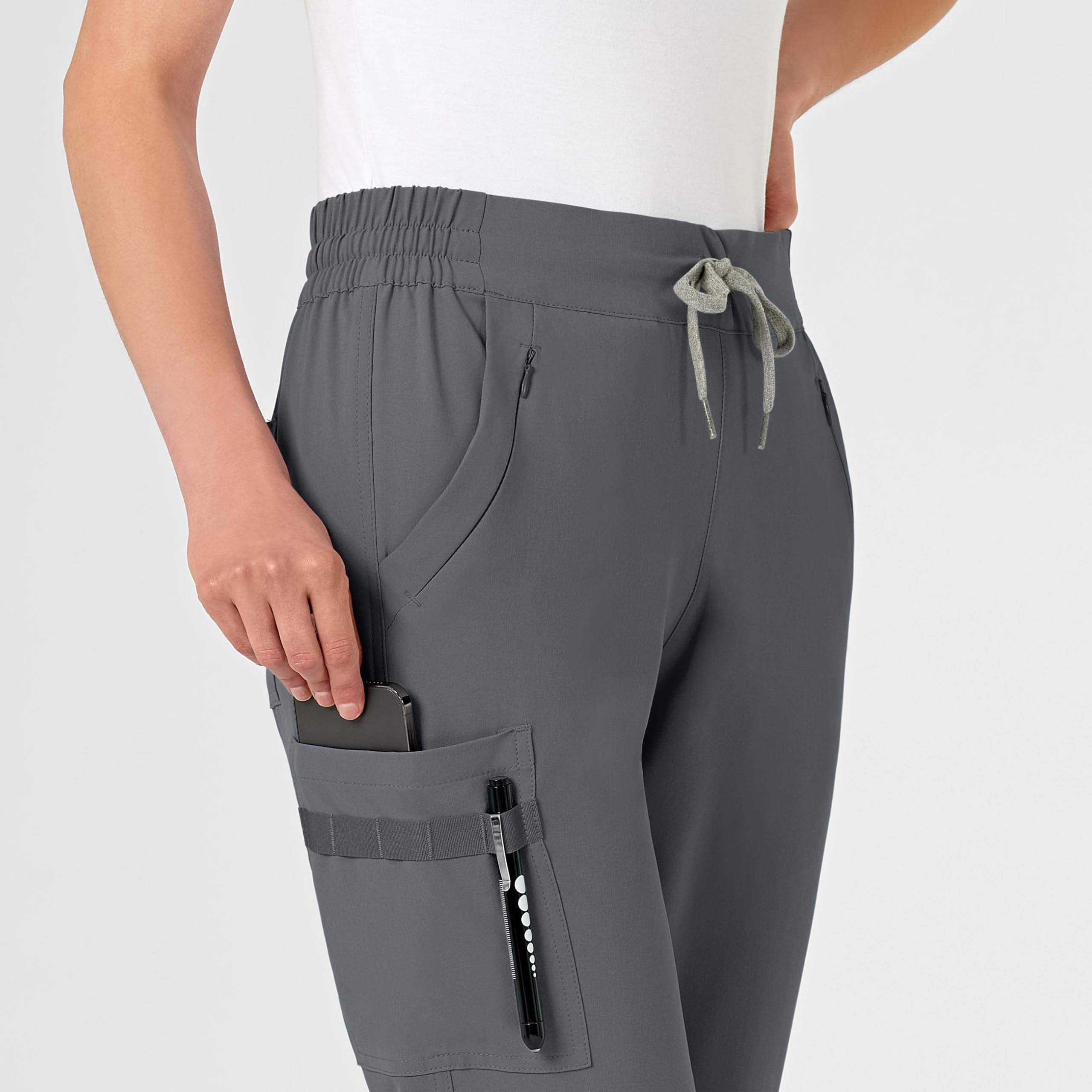 WonderWink Women's Renew Jogger Medical Scrubs Pants - Pewter, 3X-Large US | Comfortable & Stylish Workwear for Nurses, Doctors & Healthcare Professionals