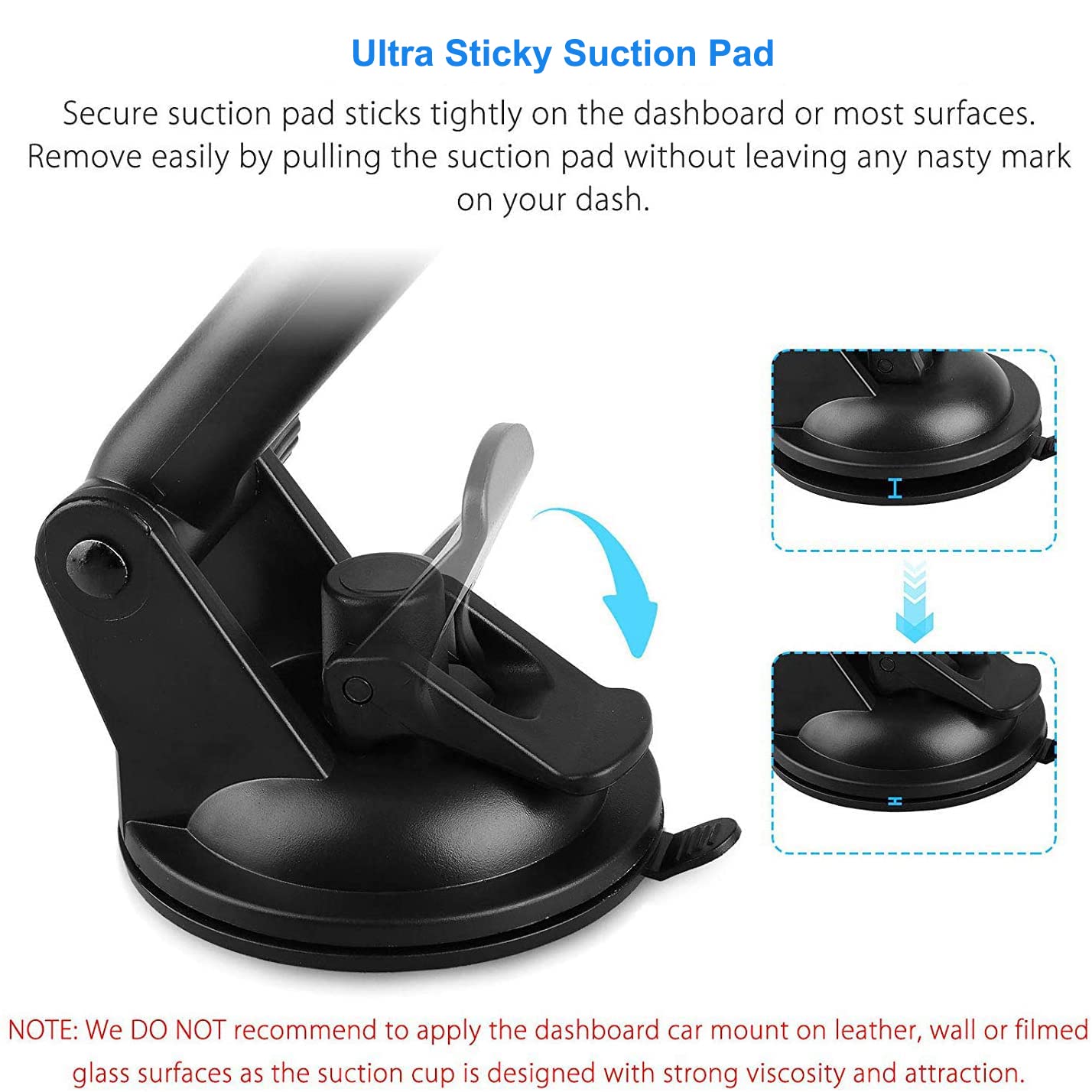Universal 2-in-1 Car Phone Holder - Super Stable Dashboard & Windshield Mount with 360° Rotation for Smartphones, GPS & Tablets (4.5-11 inch) | Perfect for Commuting, Road Trips & Navigation
