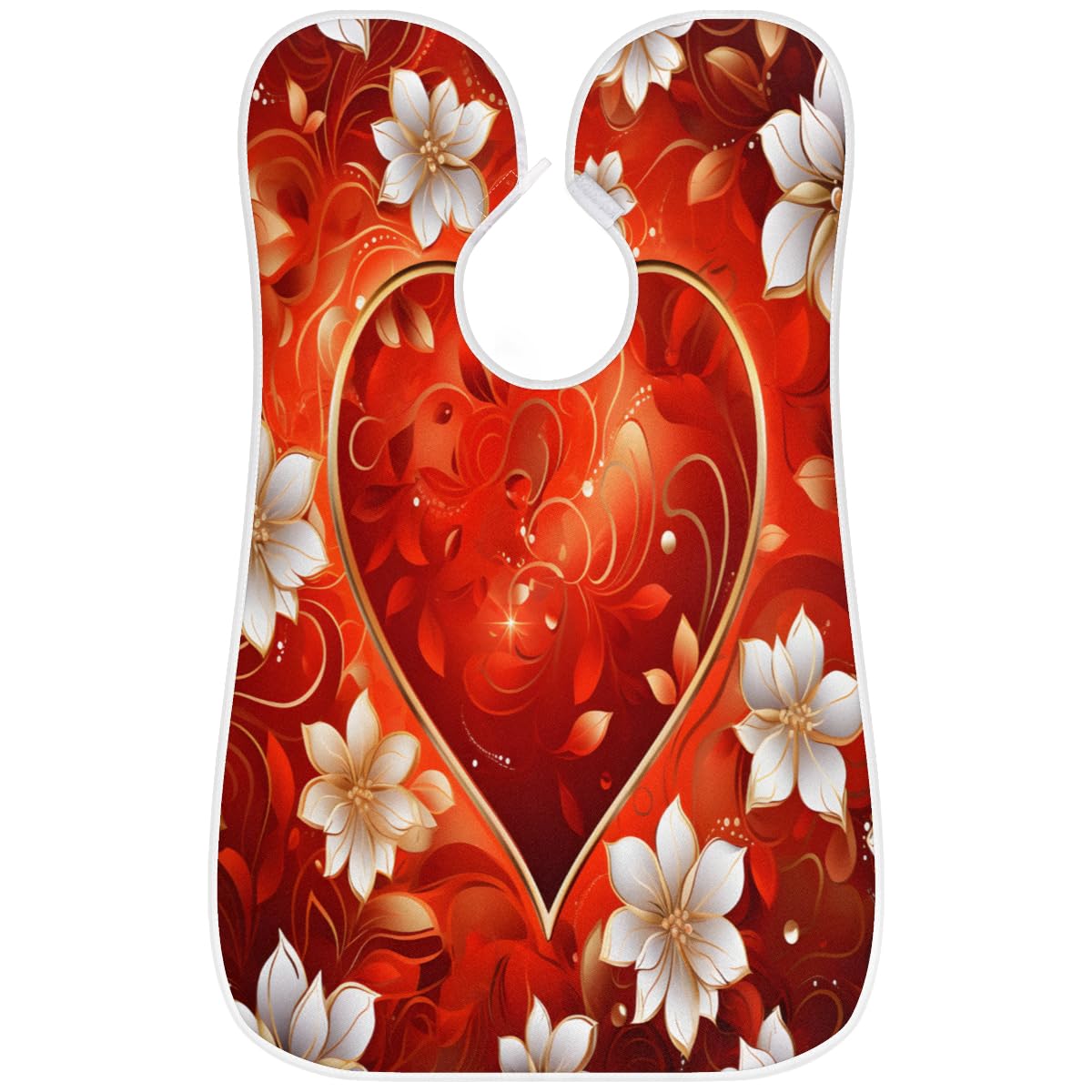 Red Love Pattern Beard Shaving Bib for Men | Waterproof Makeup & Hair Dye Apron | Barber Cape for Haircut & Beard Trimming | Sink Hair Catcher | Perfect Gift for Barbers & Stylists | Ideal for Salon, Home Grooming & Professional Use