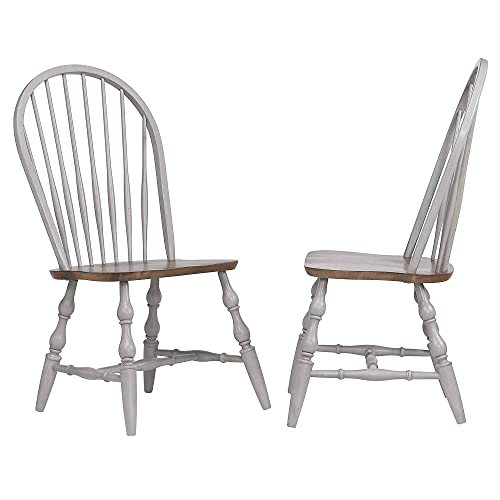 Distressed Light Gray and Medium Walnut