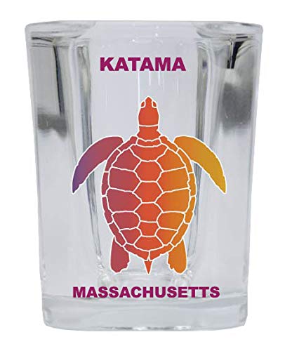 Rainbow Turtle Design Shot Glass - KATAMA Massachusetts Square Barware for Parties, Gifts & Collectibles