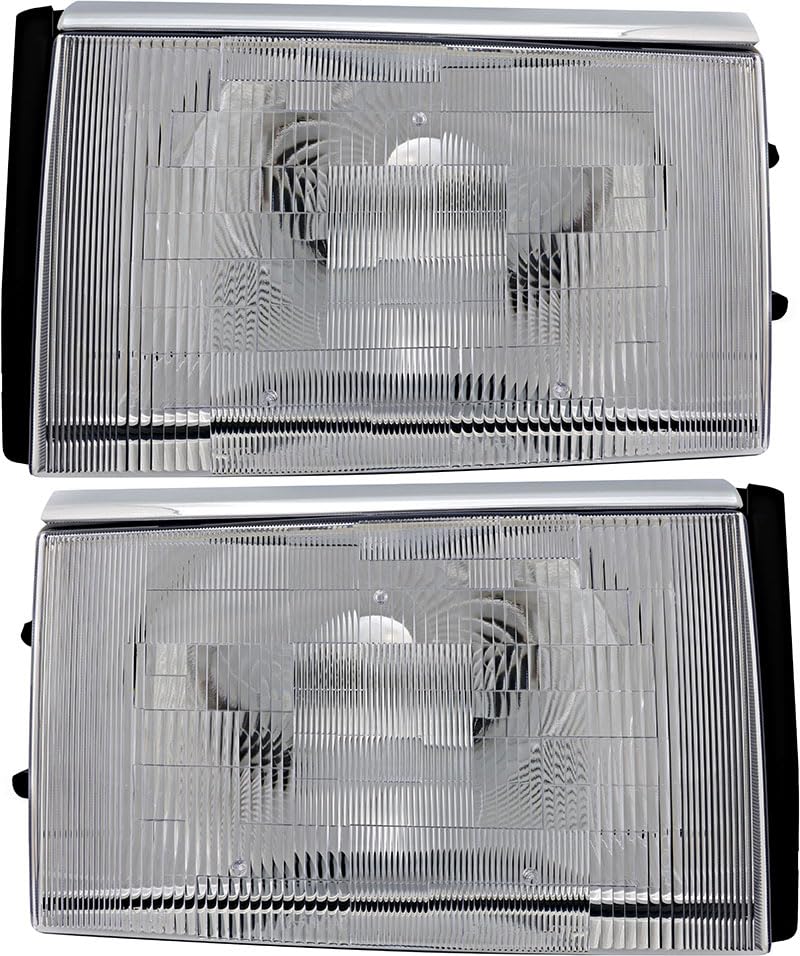 Volvo 240 244 245 Headlight Assembly Set - Halogen Replacement Lamps for Driver & Passenger Side (1986-1993 Models) - Perfect for Night Driving & Classic Car Restoration