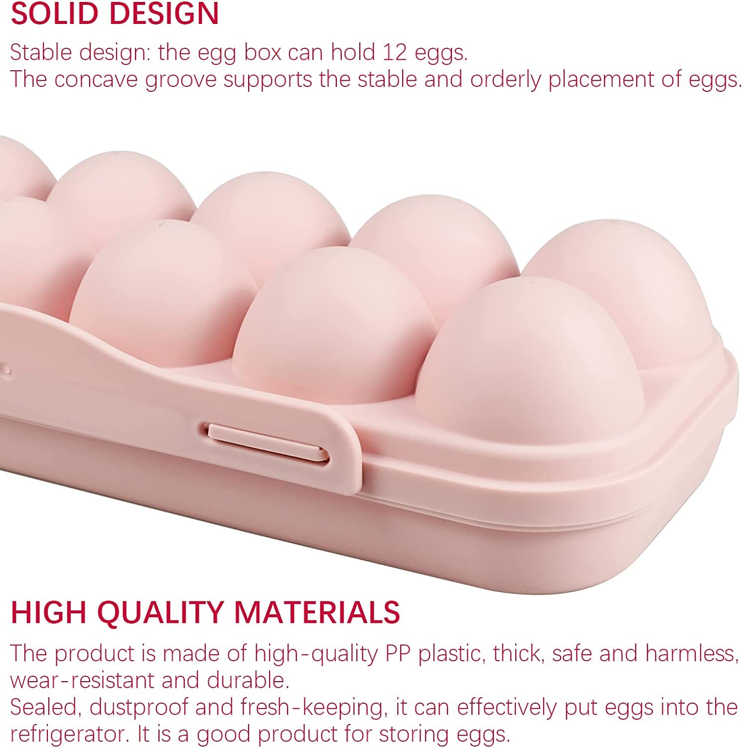 PRAYAS 18-Grid Reusable Plastic Egg Storage Organizer with Lid - Pink Kitchen Egg Holder, Egg Box Container for Refrigerator & Pantry Organization - Perfect for Farm Fresh Eggs, Breakfast Meal Prep & Baking Needs