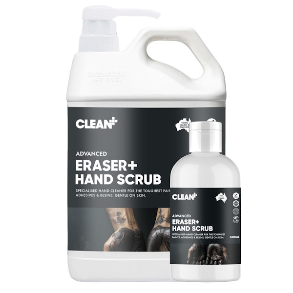 Clean Plus Advanced Eraser Plus Hand Scrub - Exfoliating & Moisturizing Hand Cleanser for Dry, Rough Skin - Perfect for Nurses, Mechanics & Healthcare Workers
