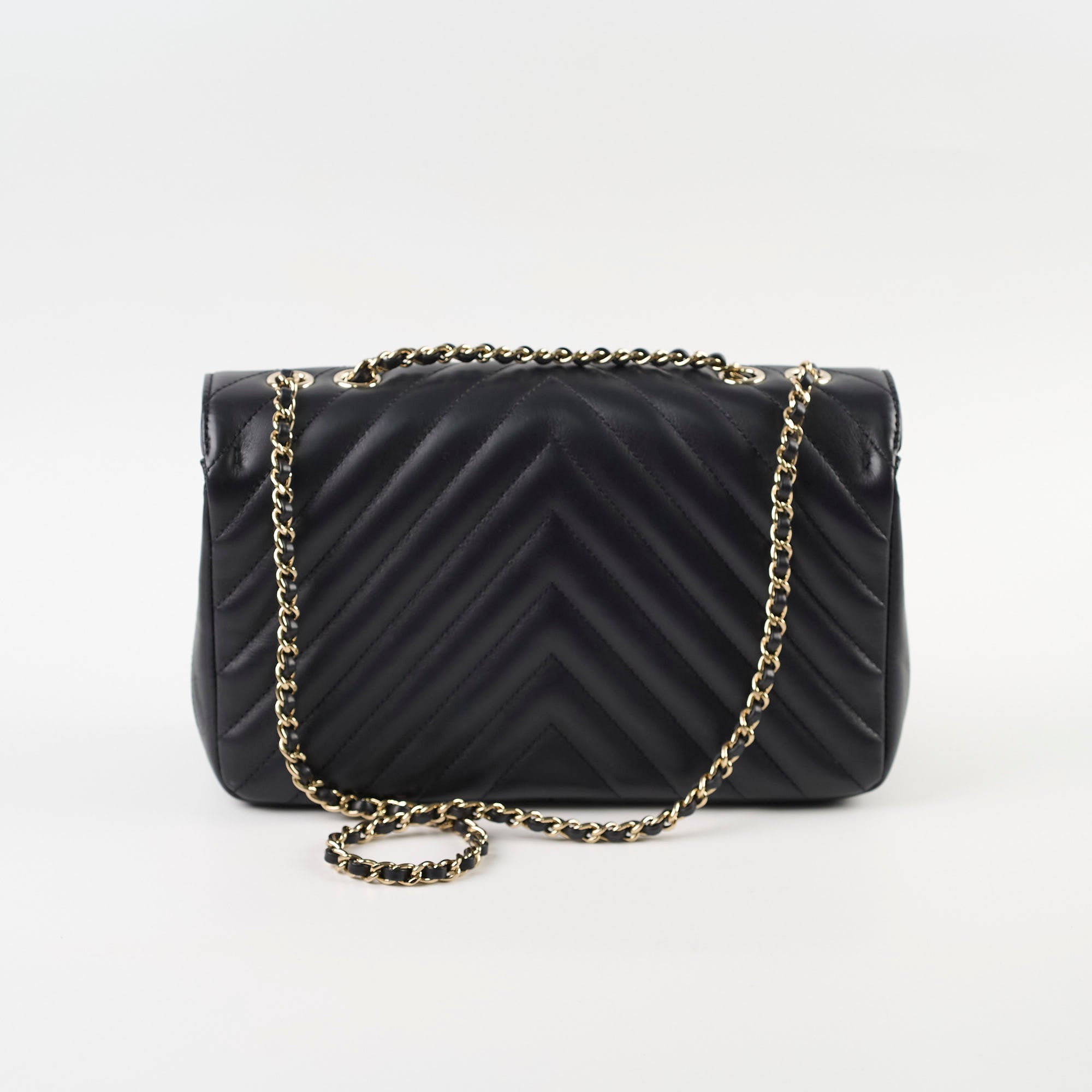 Chanel Small Chevron Quilted Flap Bag in Black | Luxury Designer Handbag for Women | Perfect for Evening Events, Parties & Special Occasions