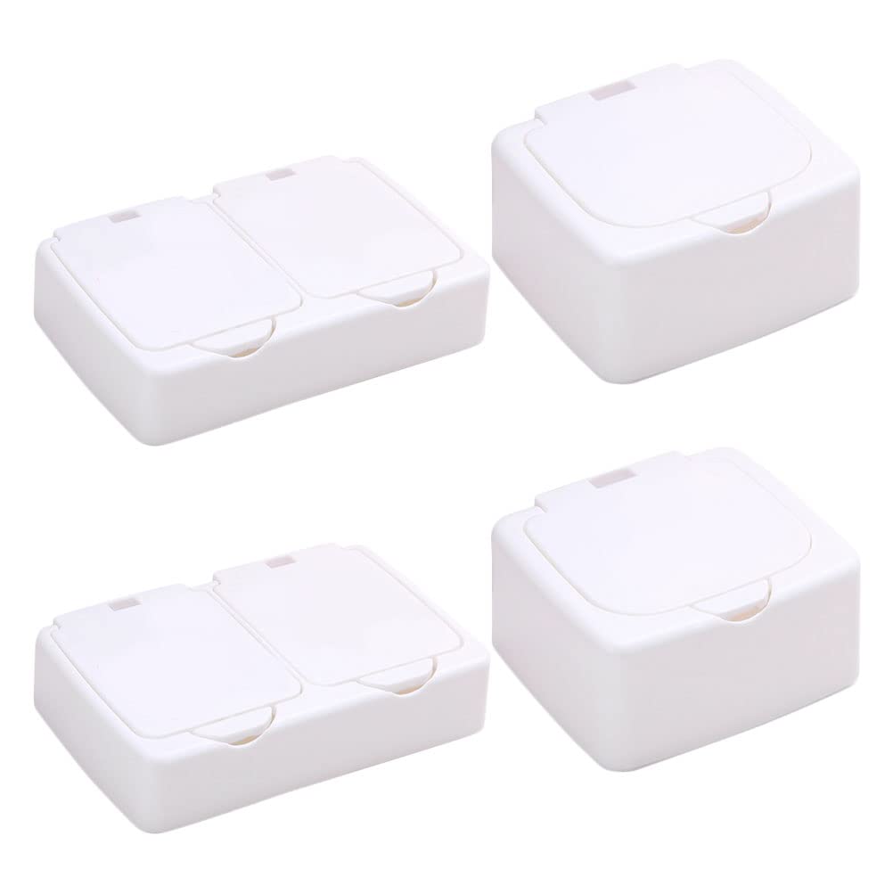 Cabilock 4Pcs Earring Organizer Box - Small Jewelry Storage Case with Press-Type Lid for Earrings, Rings, Necklaces - Perfect for Desktop, Dorm Room, Travel & DIY Decoration