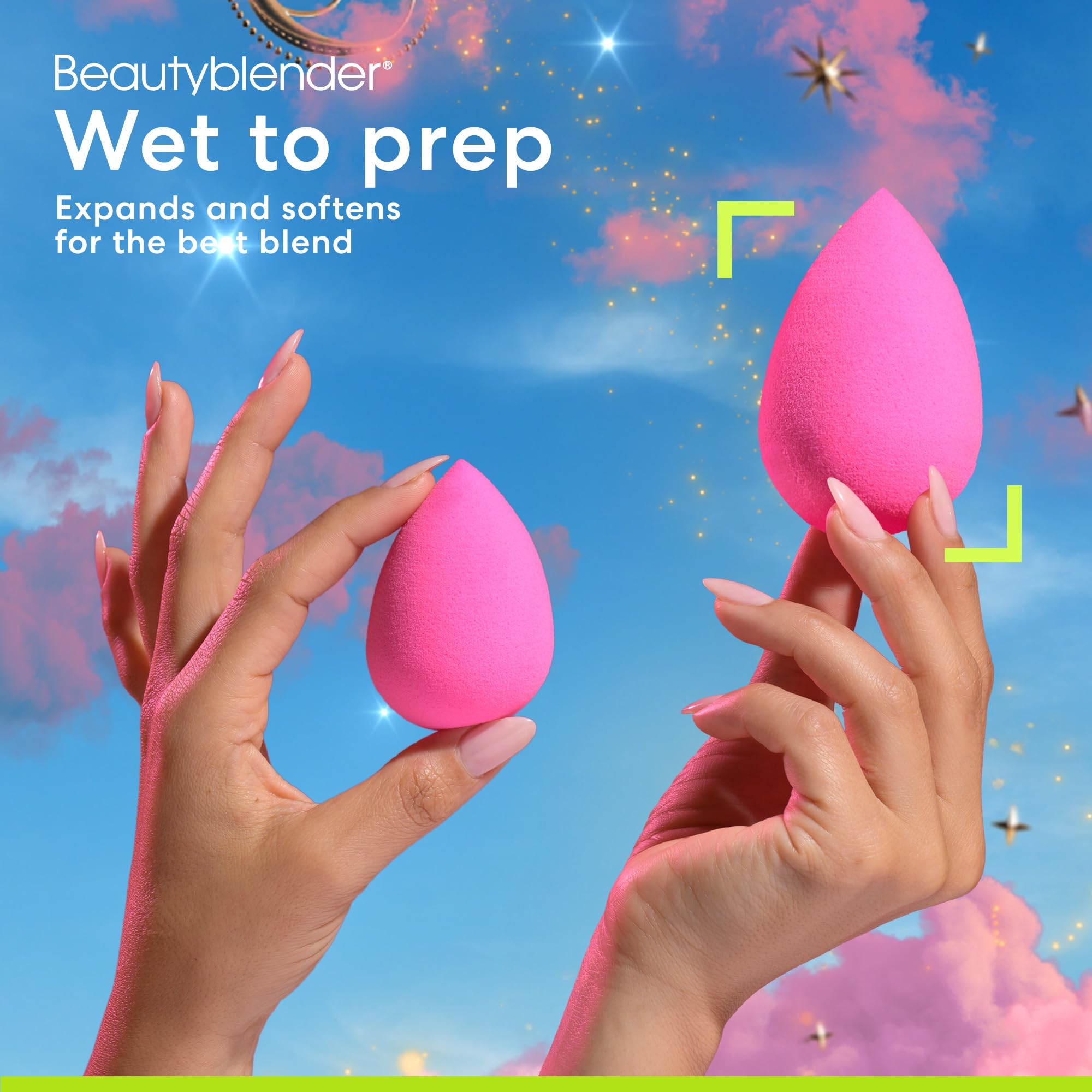 Beautyblender® Stardust 2-Piece Makeup Sponge Set - Original Pink Beauty Blender & Limited Edition Power Pocket Puff | Professional Foundation Blending & Baking Kit for Flawless Makeup Application