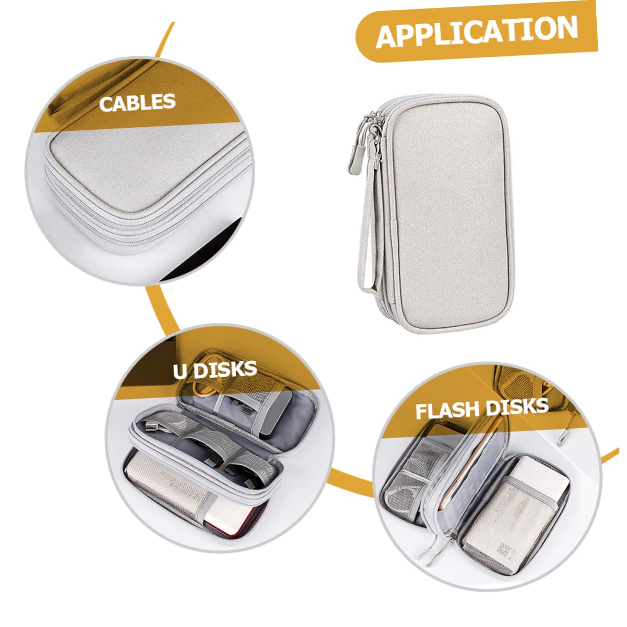 Premium Hard Drive Case & Headphone Charger Organizer - Portable Cable Storage Pouch for Purse, Power Bank & Digital Accessories | Durable Polyester Oxford Travel Organizer for Tech Gadgets, Office & Commuting