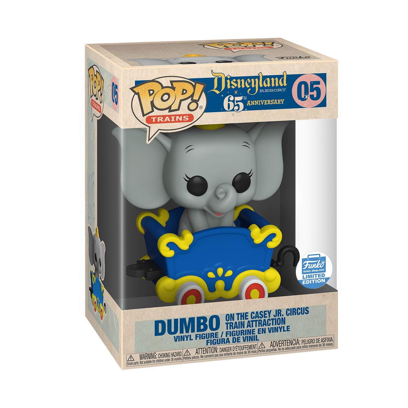 Funko Pop! Disneyland Resort 65th Anniversary Dumbo on Casey Jr. Circus Train Vinyl Figure #05 - Exclusive Collectible for Disney Fans & Theme Park Enthusiasts