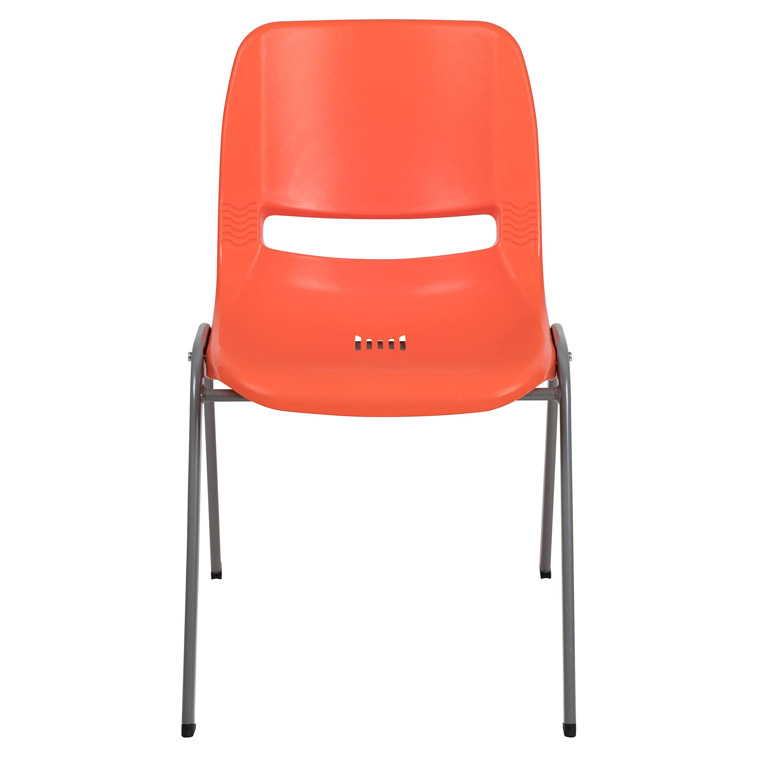 5 Pack Orange Ergonomic Stackable Student Chairs - Comfortable Shell Design for Classroom, Office & Guest Seating - Perfect for Schools, Meetings & Home Study Areas