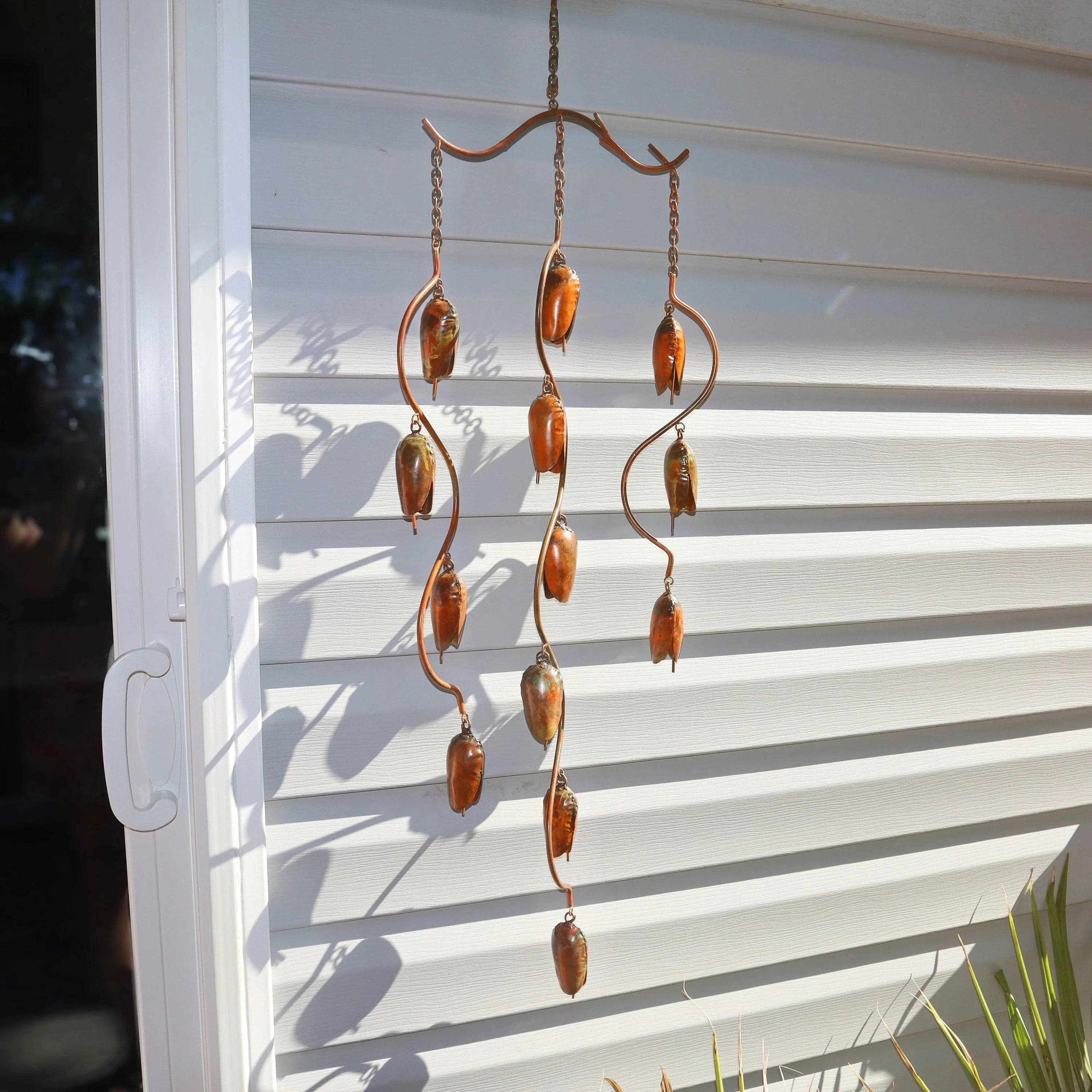 Triple Bell Spiral Wind Chime - Outdoor Garden Decor for Patio, Porch & Backyard - Soothing Wind Chimes for Relaxation & Meditation