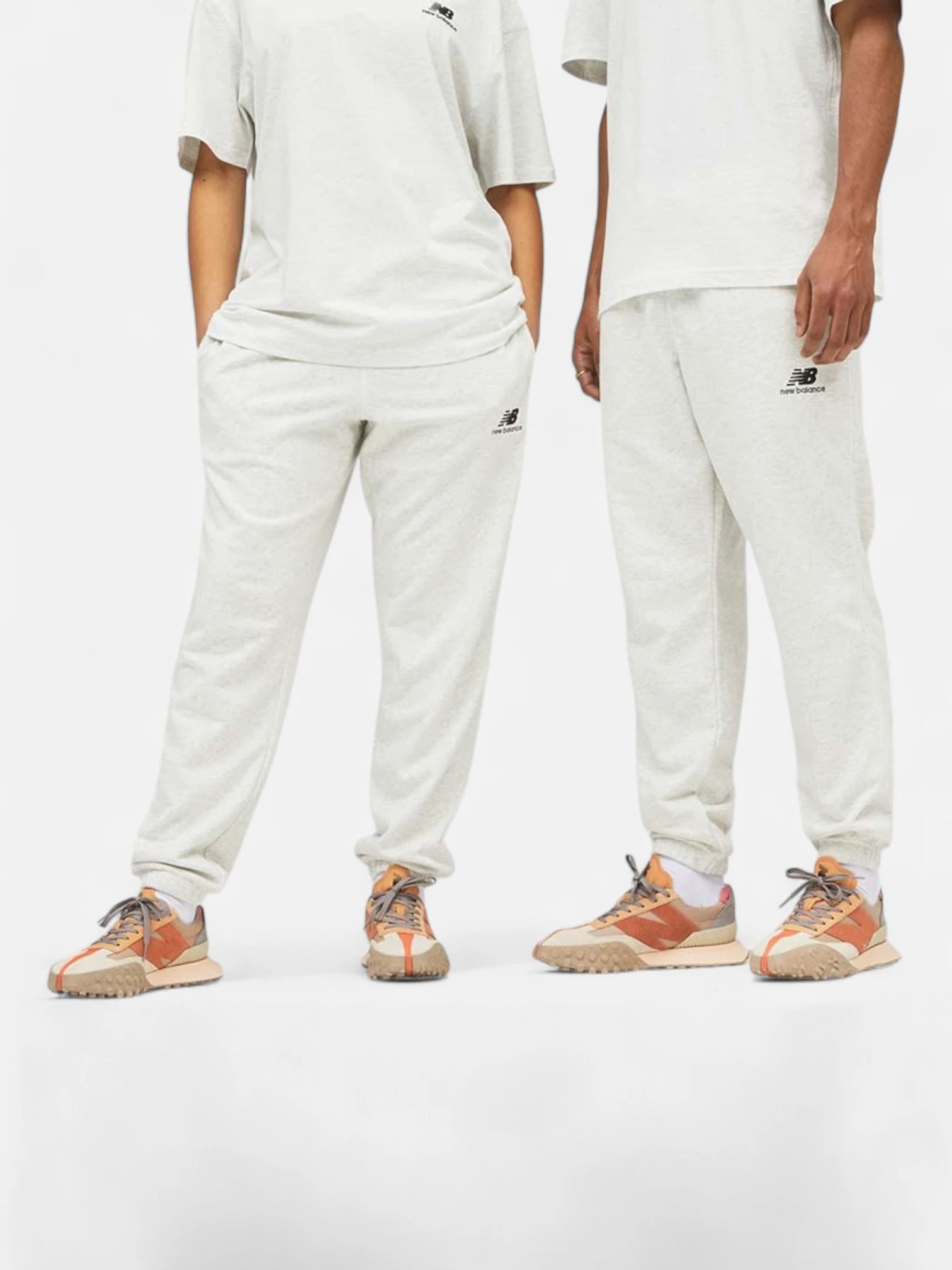 New Balance Essentials Women's White Jogger Pants - Comfortable Athletic Lounge Pants for Running, Yoga & Casual Wear