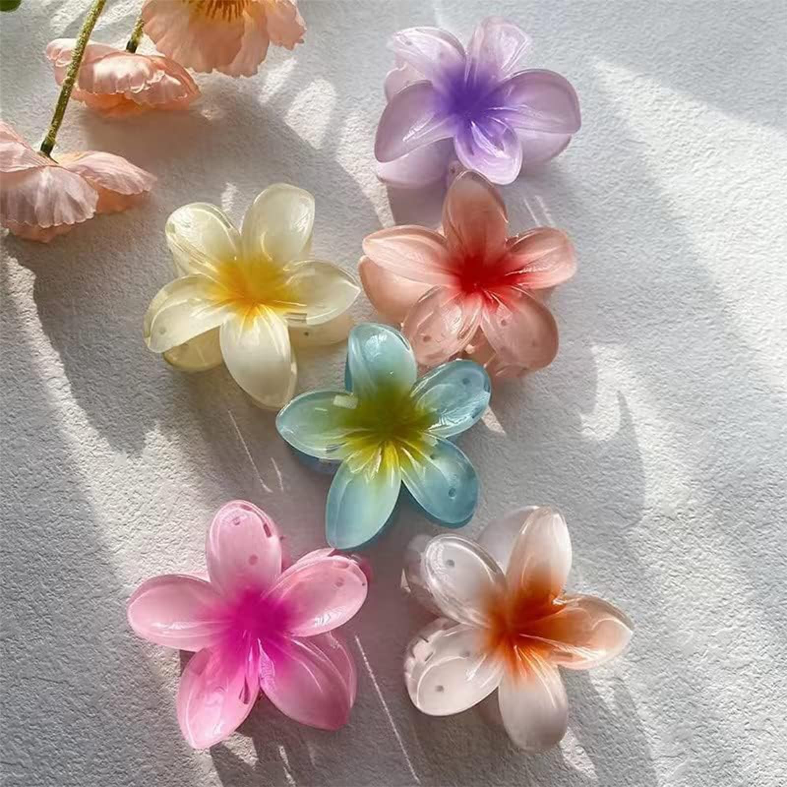 Haiccell 6-Piece Korean Flower Claw Clip Set for Women - Stylish Floral Hair Clips, Cute Hair Accessories for Women and Girls | Perfect for Parties, Weddings and Everyday Hairstyles