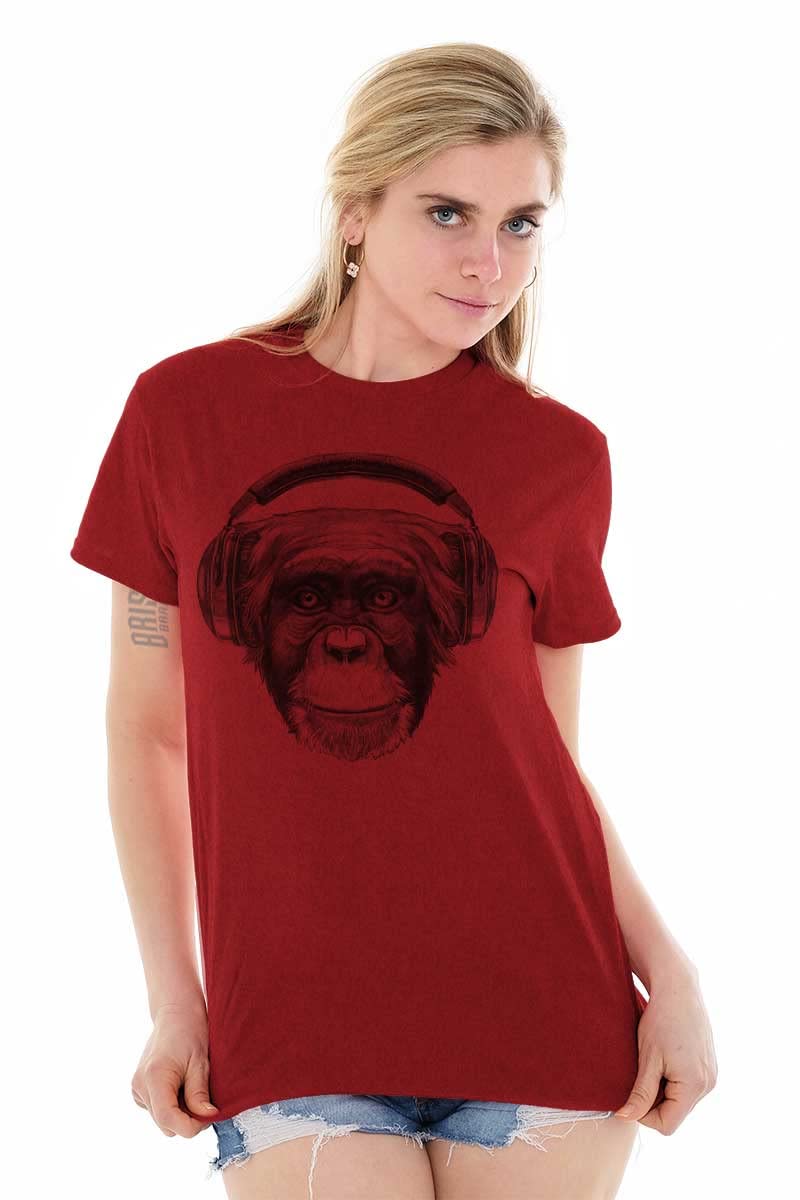Smile Monkey Headphones Hipster Graphic T-Shirt for Men & Women - Trendy Funny Casual Tee for Music Lovers, Streetwear & Gifts
