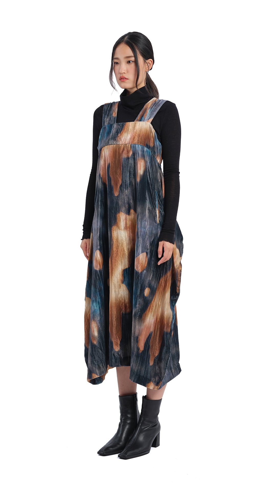 Stylish Watercolor Graphic Velour Printed Dress for Women - Elegant Flowy Maxi Dress for Casual Outings, Beach Vacations & Summer Parties