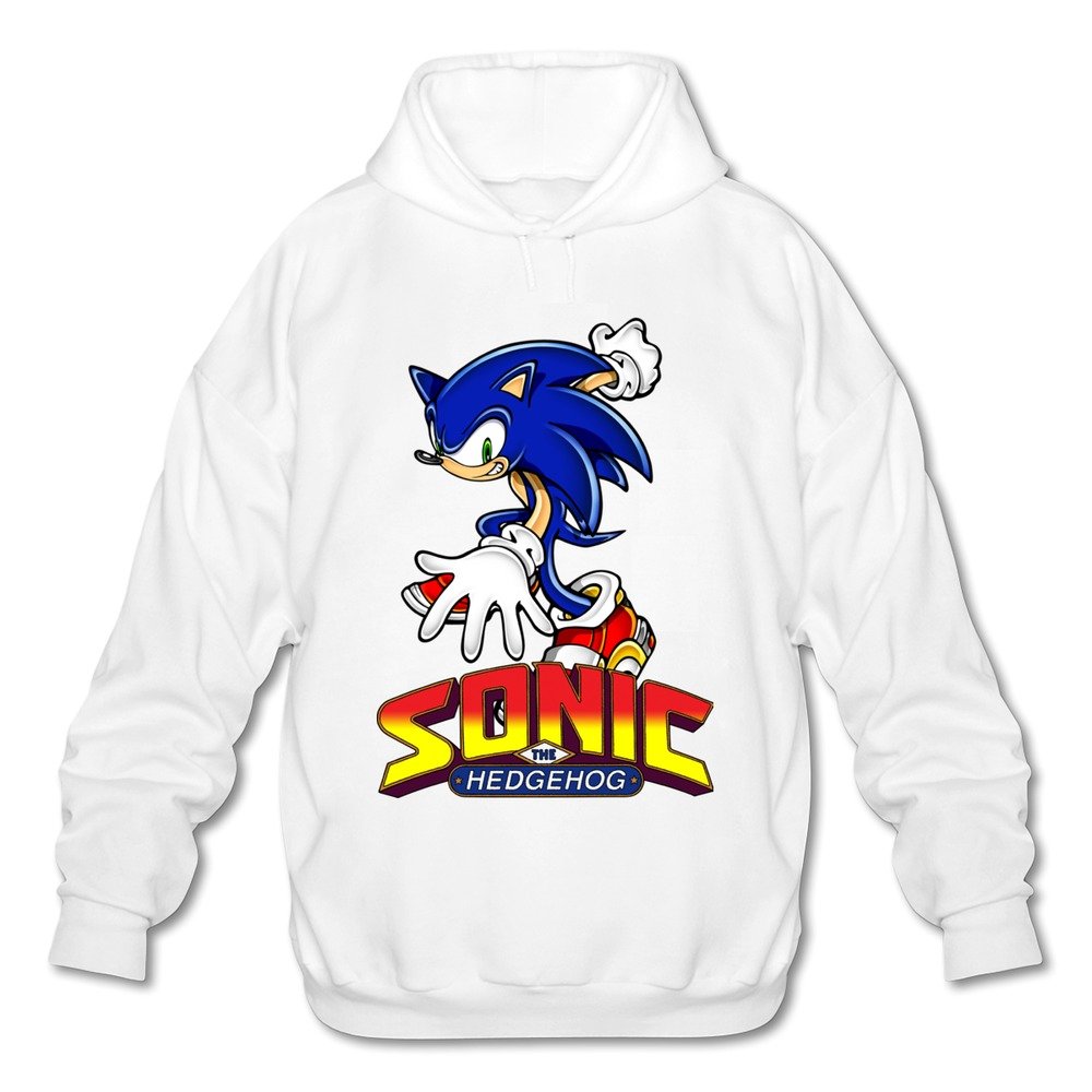 **Men's Sonic The Hedgehog Graphic Long Sleeve Hoodie Sweatshirt - US Size - Casual Gaming & Streetwear Fashion**    *(Use for cosplay, gaming events, casual wear, and anime fan outfits)*