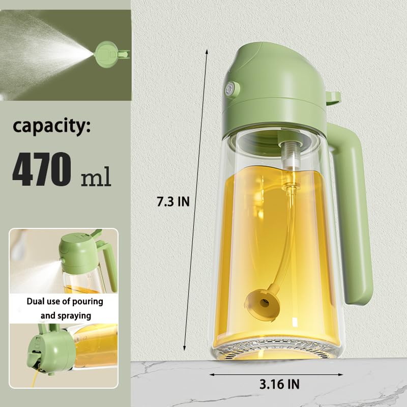 **470ml Olive Oil Sprayer for Cooking - Non-Aerosol Oil Mister for Air Fryer, Salad, BBQ, Roasting, Baking & Healthy Meal Prep**