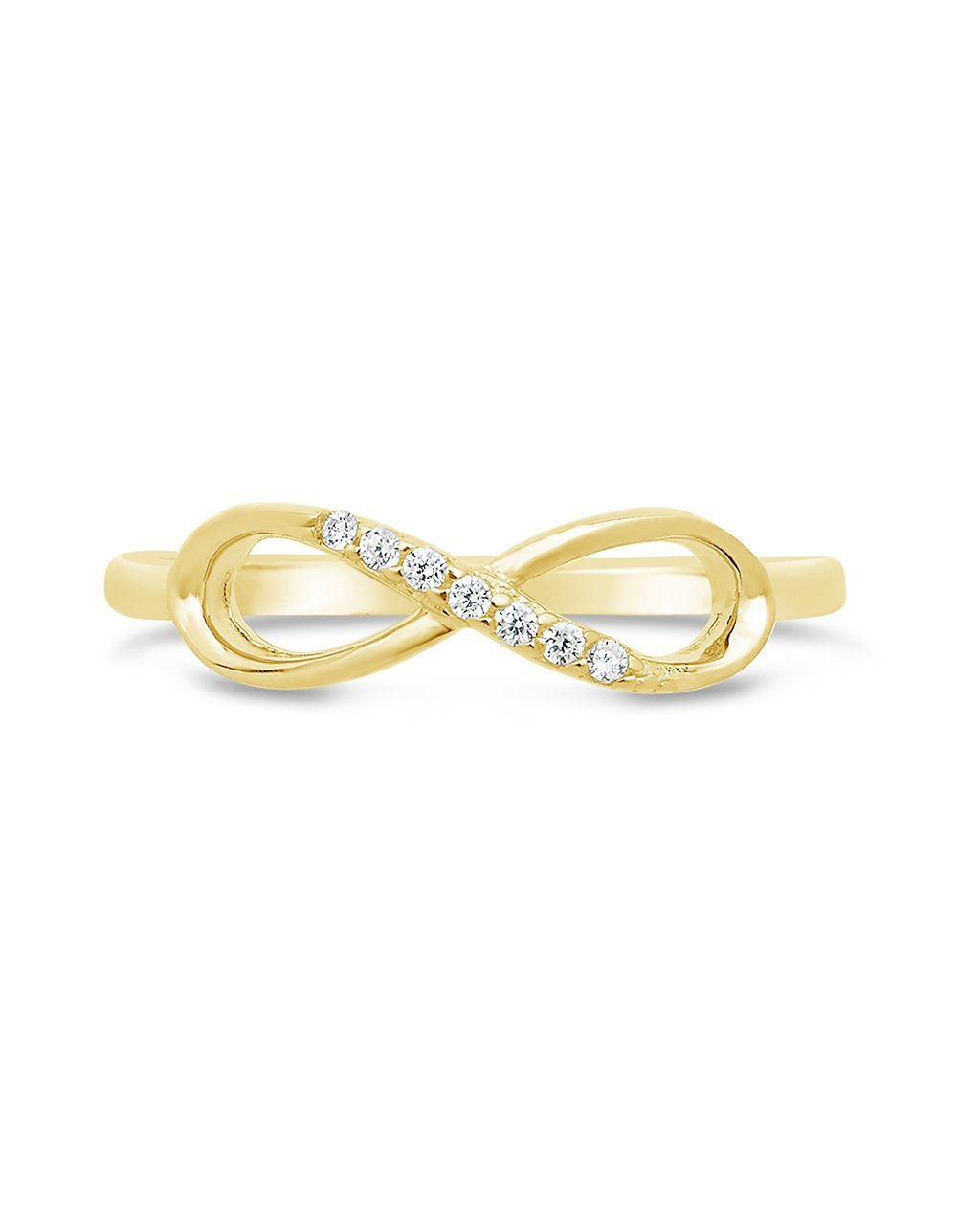 14K Gold Plated Sterling Silver Pave CZ Infinity Ring for Women - Elegant Stackable Promise Ring for Anniversary, Wedding, Engagement - Perfect Gift for Her