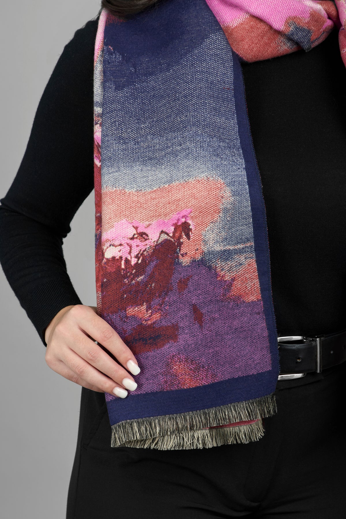 Stylish Multicolor Abstract Splatter Reversible Scarf - Lightweight Fashion Accessory for Women, Perfect for Fall/Winter Outfits & Holiday Gifts
