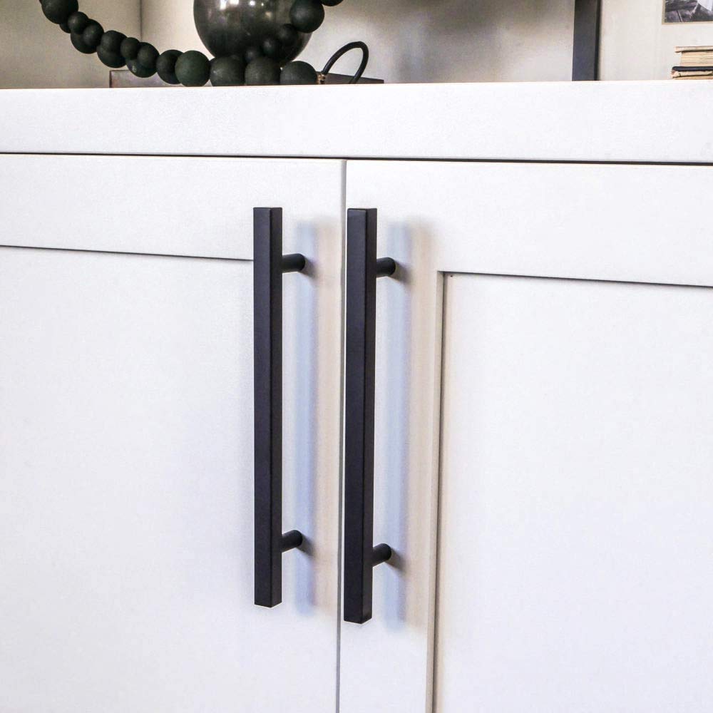 Modern Black Cabinet Handles 15 Pack - Kitchen, Dresser & Bathroom Hardware