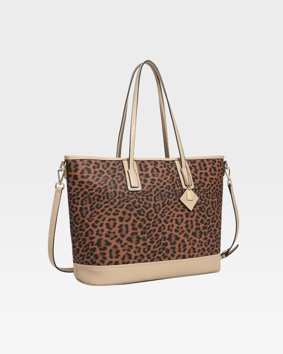 Stylish Leopard Print Tote Bag for Women - Fashionable Beige Animal Pattern Shoulder Bag - Perfect for Work, Shopping & Beach Outings