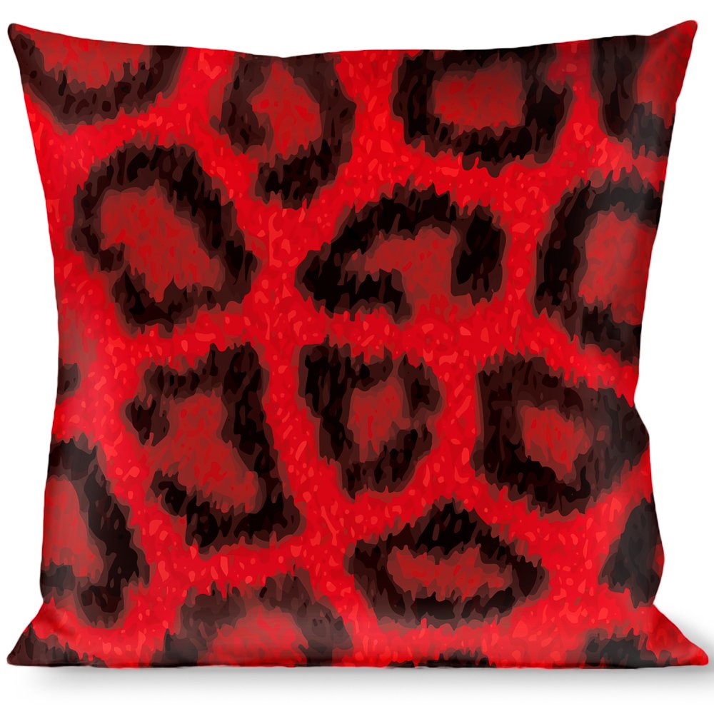 Soft Leopard Print Decorative Throw Pillow - Red - Perfect for Sofa, Bed & Home Decor