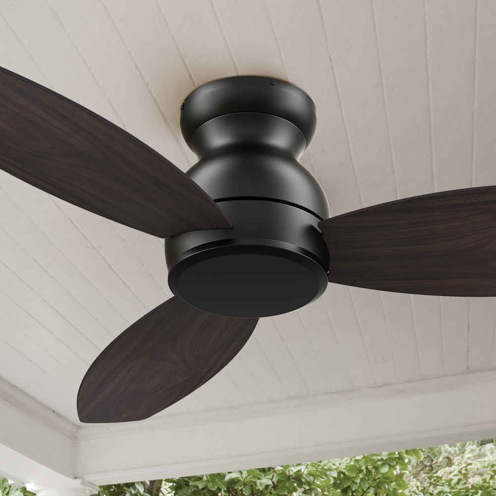 Osborn 48 Inch Low Profile Modern Ceiling Fan with Remote Control - Quiet Reversible Motor, Flush Mount Design for Bedroom, Living Room & Office (No LED Light)