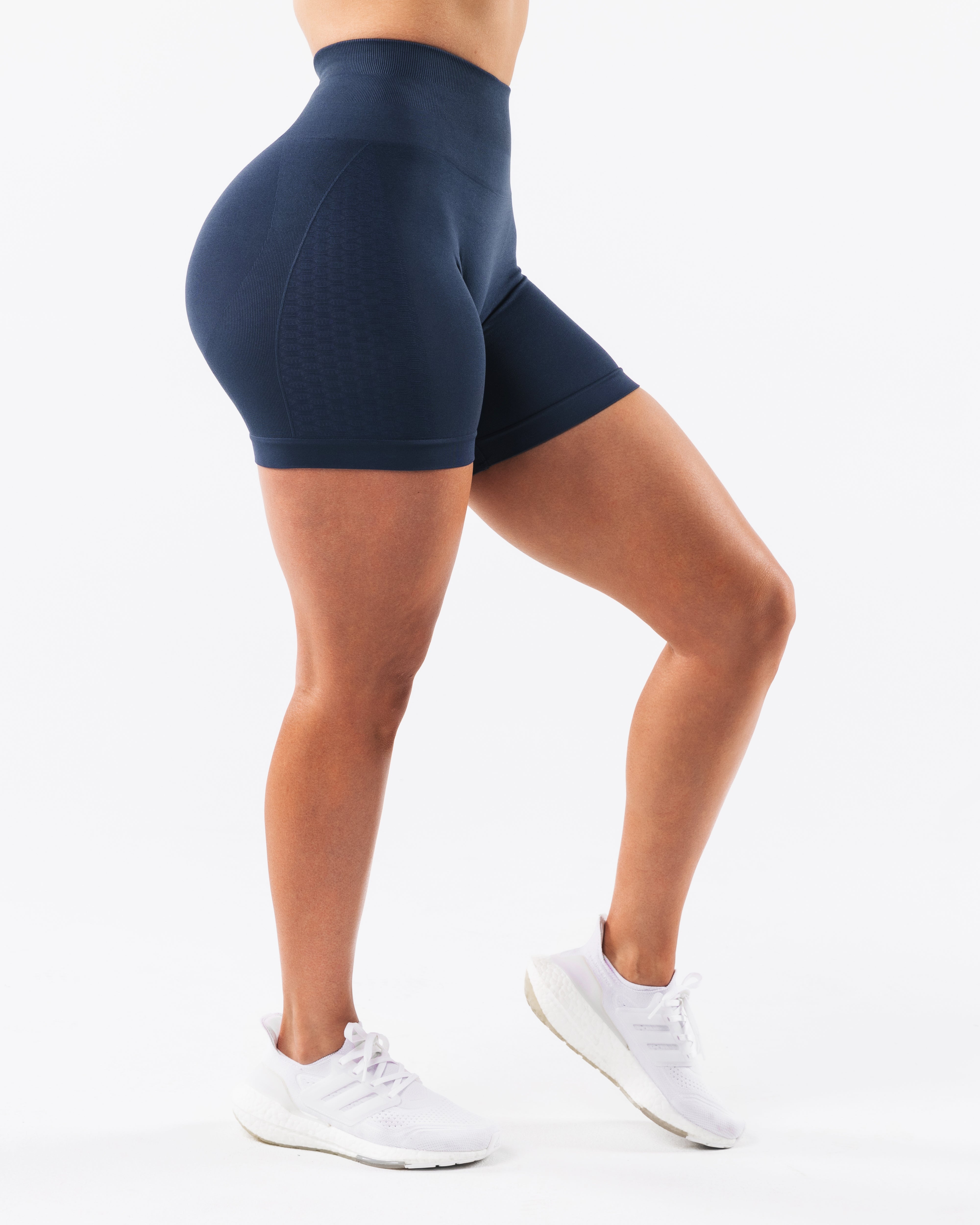 Amplify Contour Short 5 - High Waisted Workout Shorts for Women | Trusted Blue | Perfect for Yoga, Running & Gym Fitness