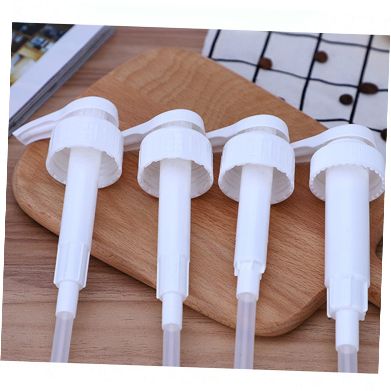 Food Grade Syrup Dispenser Pump - Replacement for Soap, Lotion & Cosmetic Bottles - BPA Free White Plastic Nozzle for Kitchen, Bathroom & DIY Projects