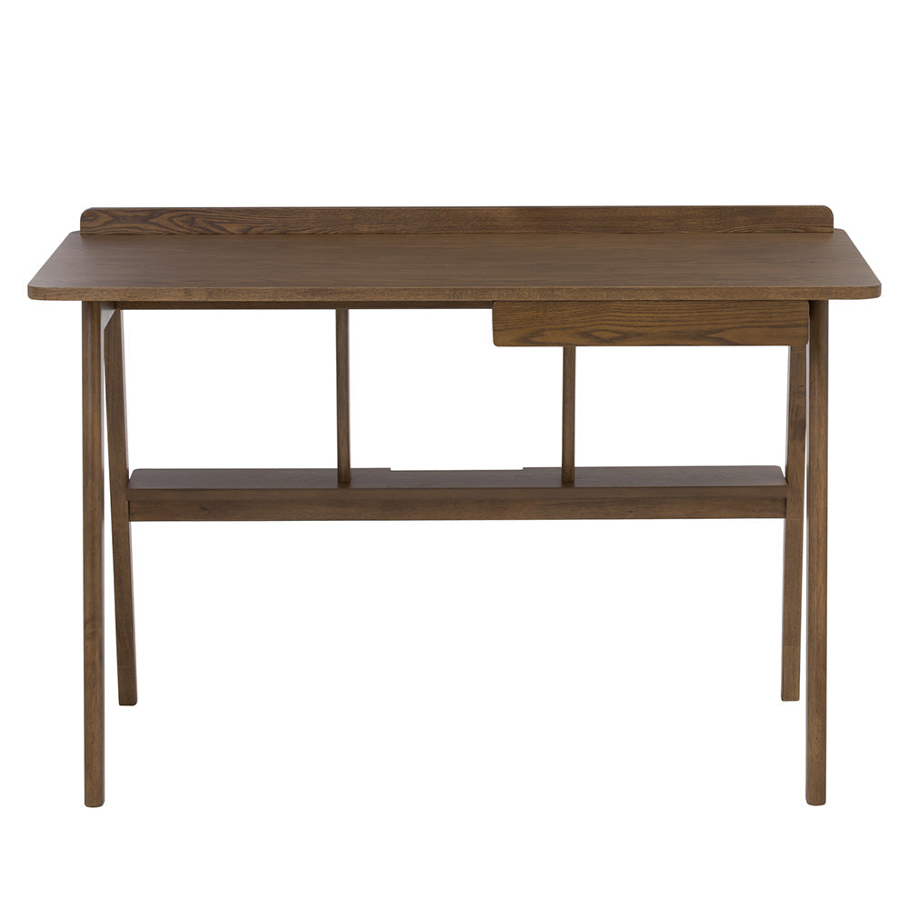 COLT 120cm Walnut Study Desk - Modern Writing Desk for Home Office, Dorm Room & Small Spaces - Sturdy Wooden Computer Desk with Ample Workspace