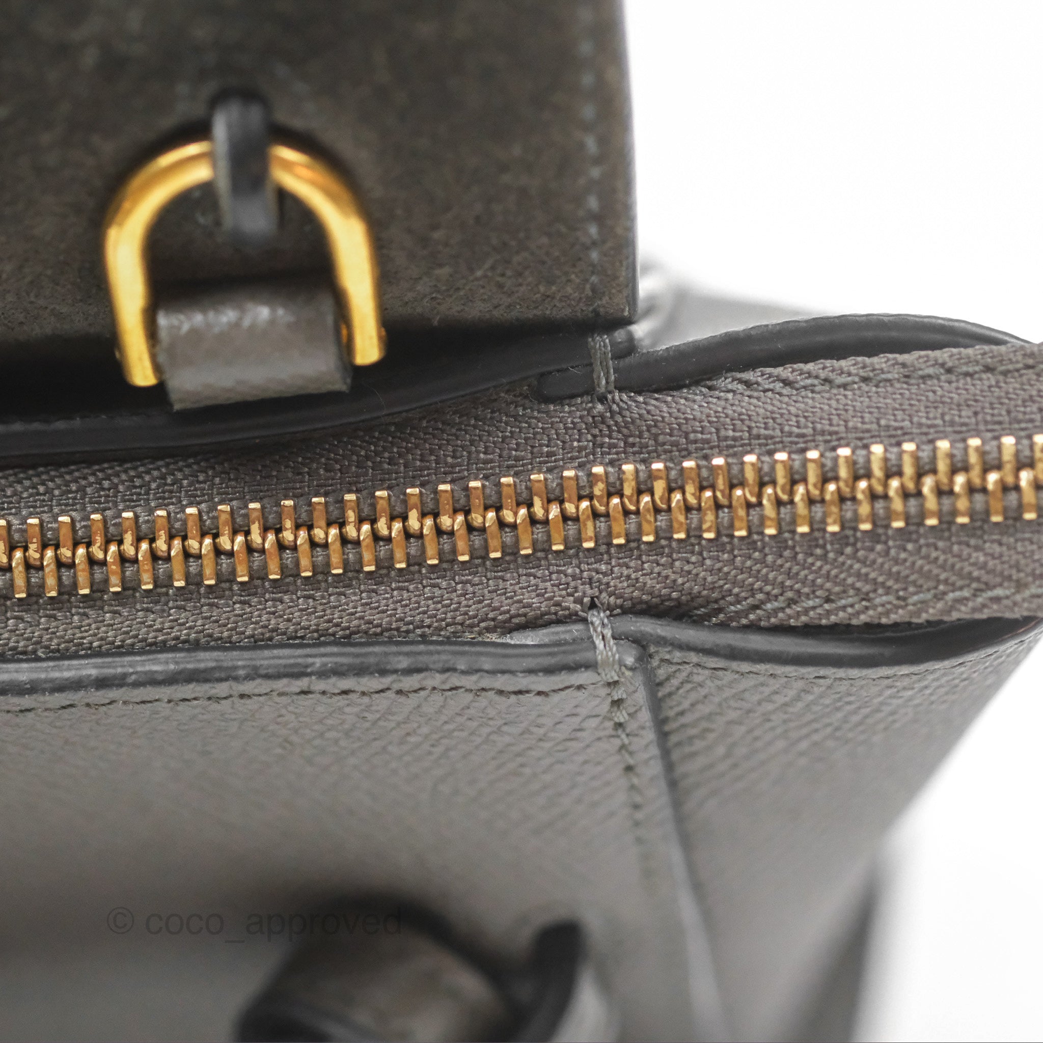 Celine Pico Belt Bag in Grey Grained Calfskin with Gold Hardware - Luxury Crossbody Bag for Women, Perfect for Everyday Use & Special Occasions