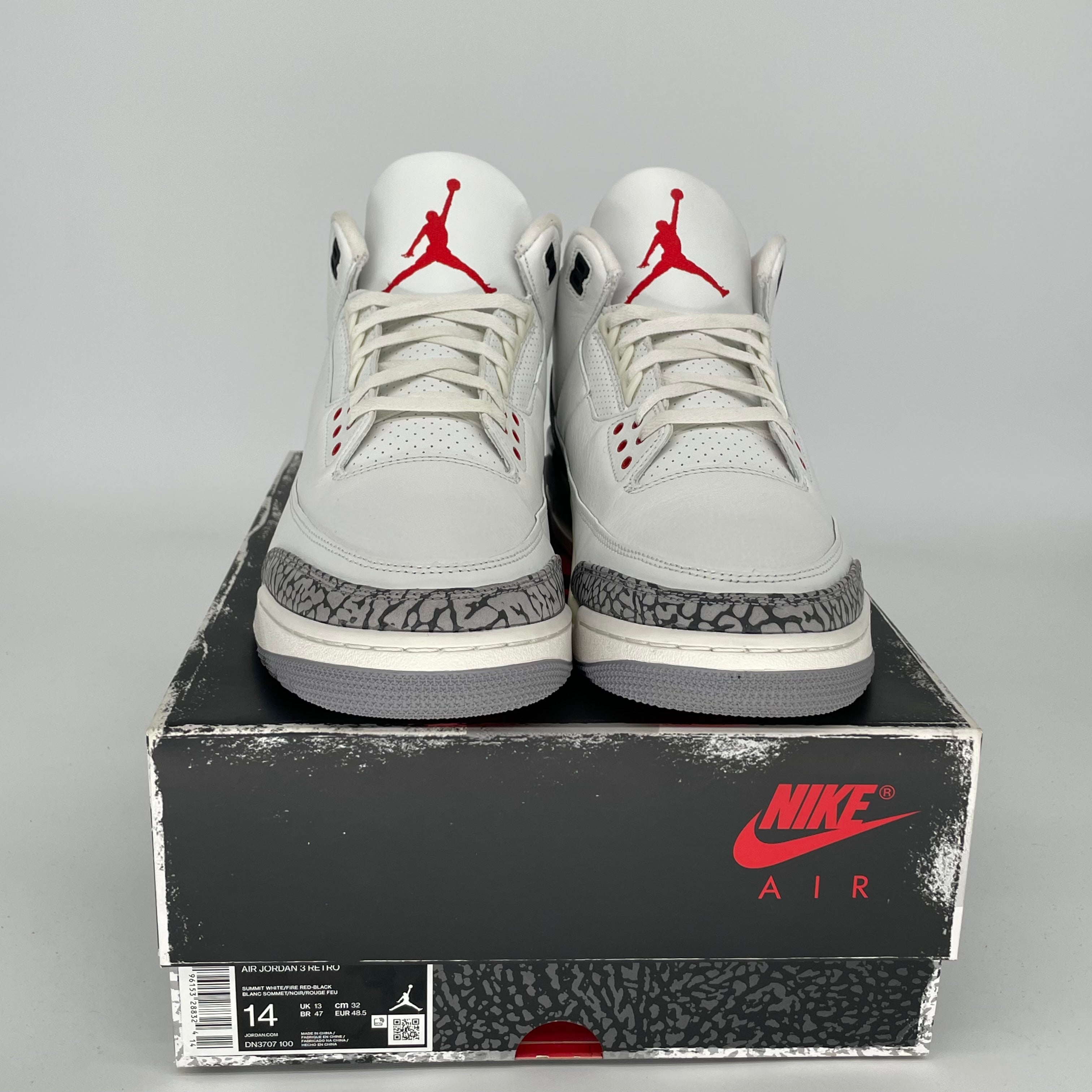 Original Air Jordan 3 White Cement Reimagined - Men's Size 14 Basketball Shoes (DN3707-100) - Retro Sneakers for Casual Wear & Street Style