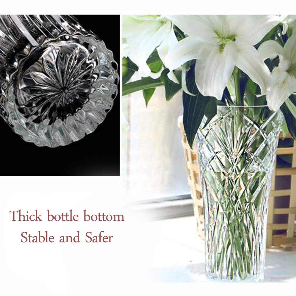 Large 30cm Transparent Glass Flower Vase - Elegant Home Decor for Centerpieces, Wedding Arrangements & Living Room Display