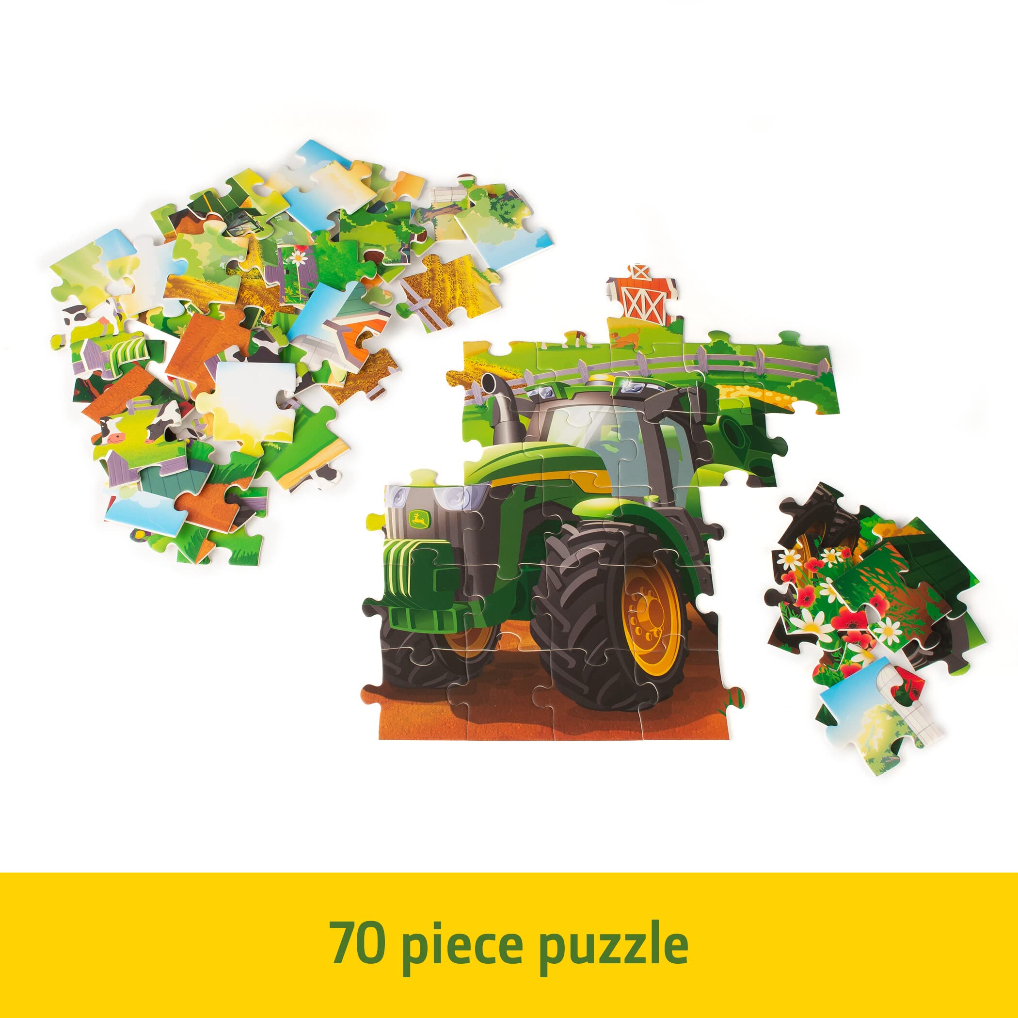 John Deere Farm Kids Puzzle - 70 Piece Large Durable Puzzle for Toddlers Ages 4+ | Early Learning Educational Toy for Preschool Development | Perfect for Farm-Themed Playtime & Classroom Activities