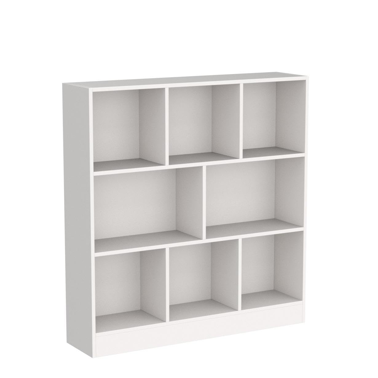 AIEGLE 8-Cube Bookshelf - 3-Tier Wooden Cube Storage Organizer for Kids Bedroom, White (39.4