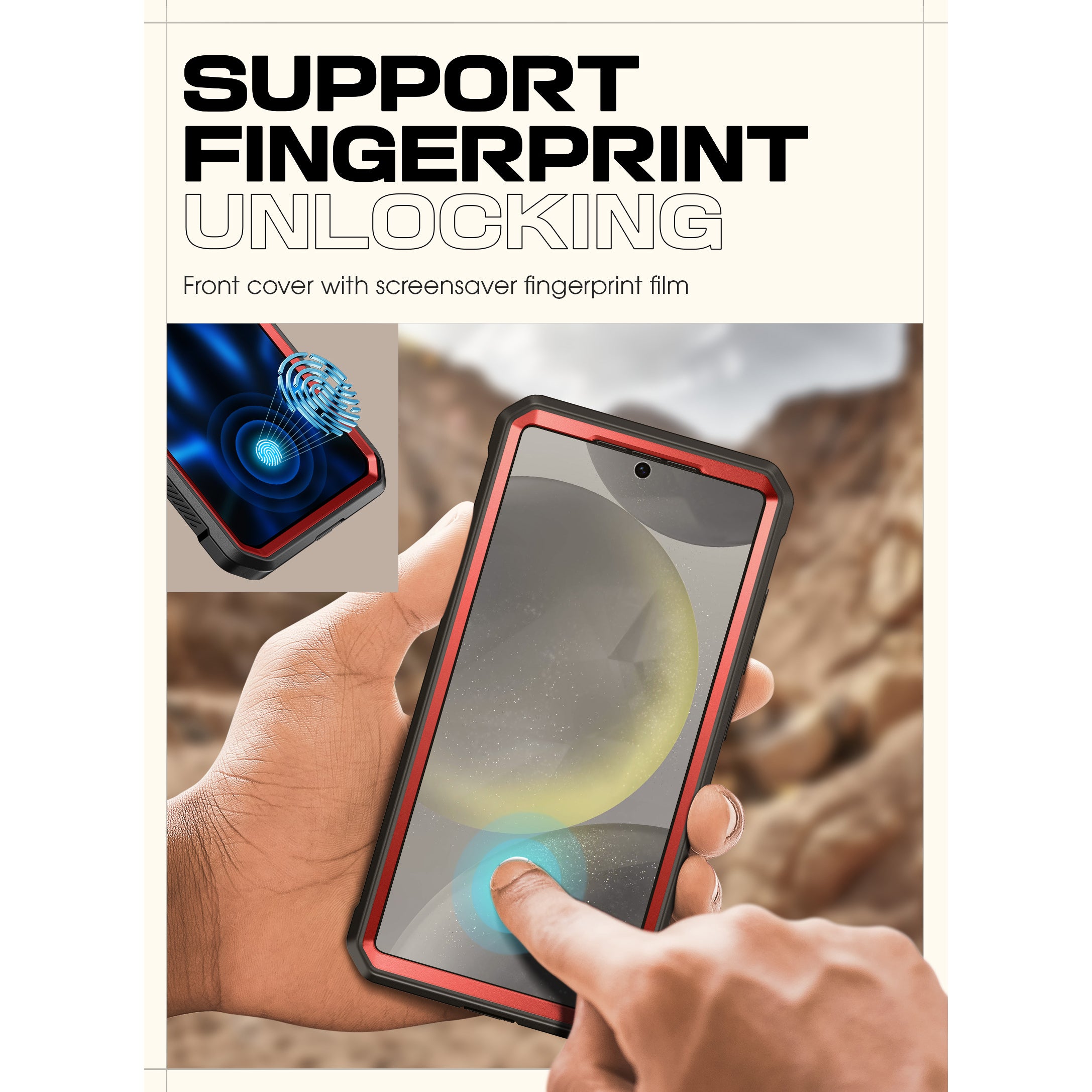 Samsung Galaxy S25 Unicorn Beetle PRO Heavy Duty Rugged Case - Shockproof & Drop Protection, Metallic Red - Perfect for Outdoor, Work & Extreme Sports