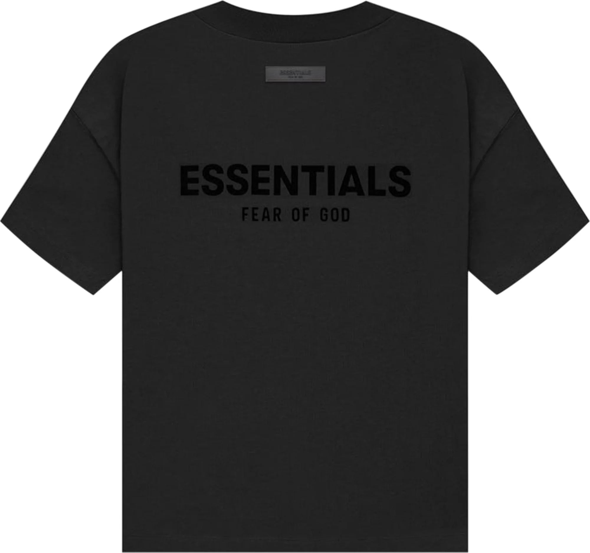 Fear of God Essentials Logo T-Shirt for Men - Stretch Limo Black Cotton Tee - Streetwear Fashion for Casual Wear & Everyday Outfits