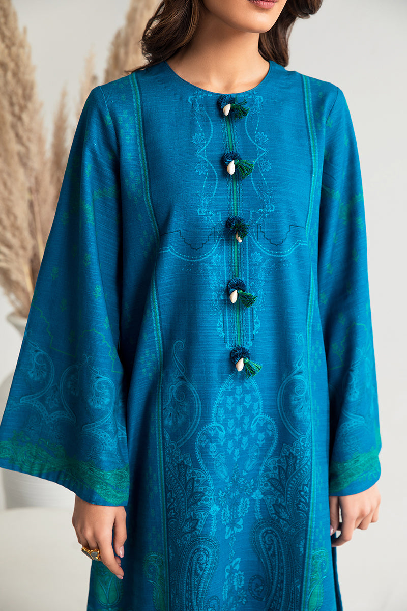 Medieval Ornate 2-Piece Khaddar Printed Suit for Women | Traditional Pakistani Ethnic Wear | Perfect for Weddings, Festivals & Cultural Events