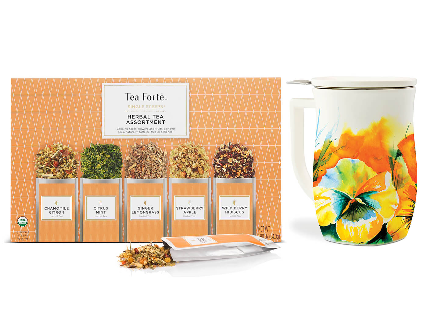 Premium Organic Herbal Sunshine Loose Tea Sampler Set - 6 Flavors for Relaxation & Wellness - Perfect for Afternoon Tea, Gifts & Meditation Moments