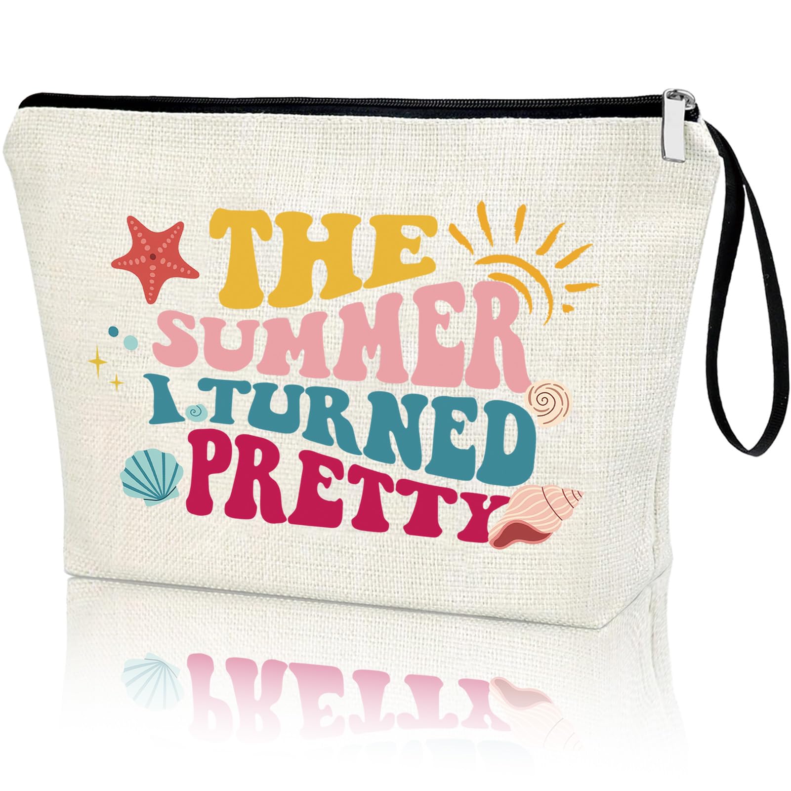 TV Show Inspired Makeup Bag for Women - 'I Turned Pretty' Fans Gift - Cosmetic Pouch with Zipper for Beach, Travel & Daily Use - Perfect Birthday Present for Friend, Daughter, Sister or Niece